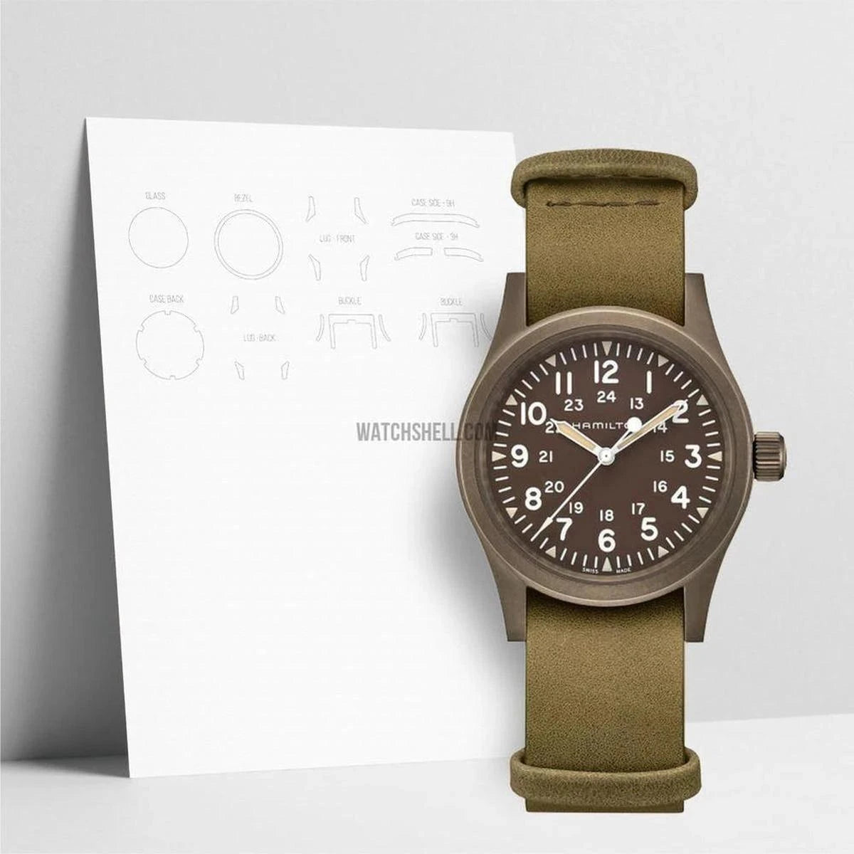 WARRANT DirtyRottenFilthyStinkingRichスコア WatchShell for Hamilton Khaki Field H69449861 Koruyucuları