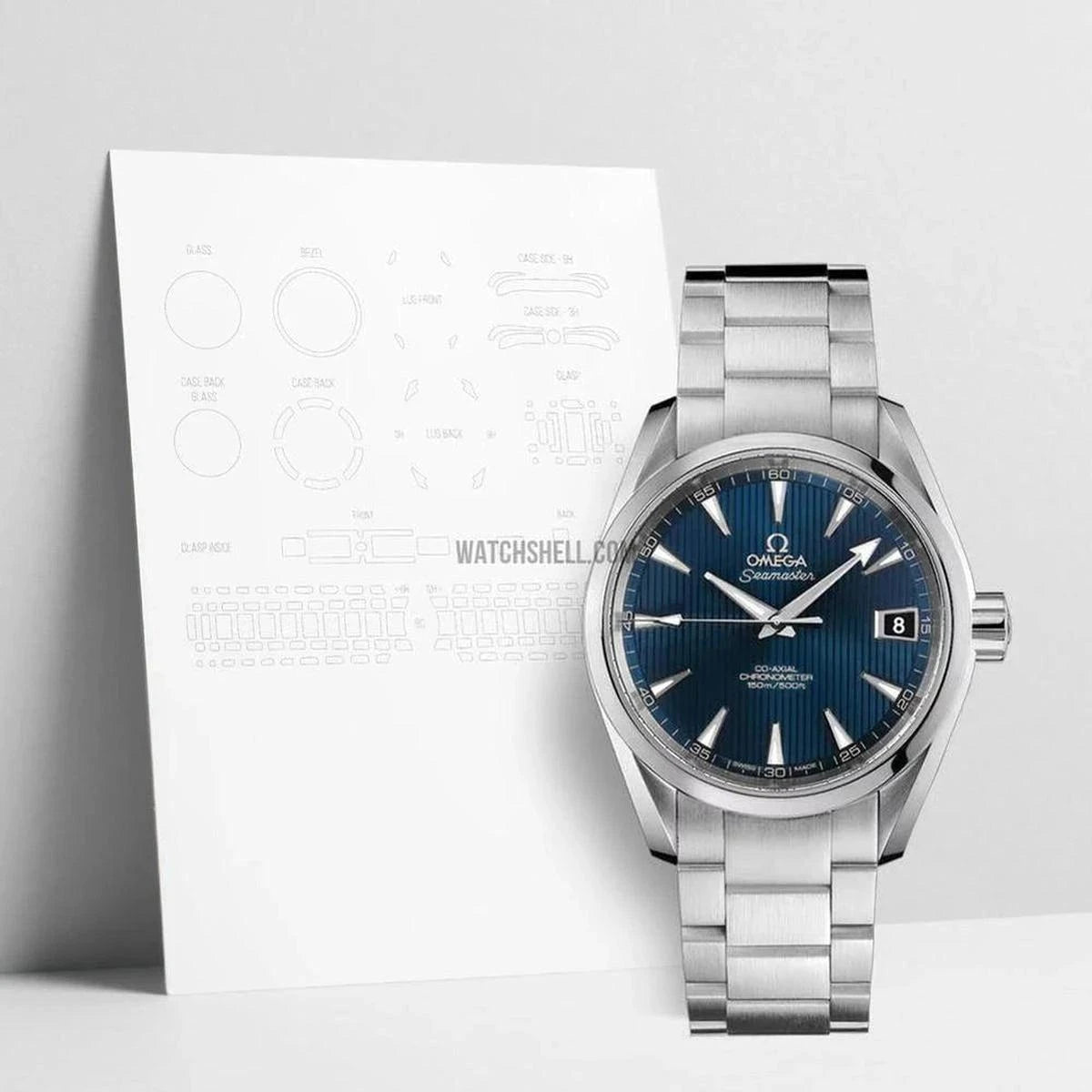Omega Seamaster 231.10.39.21.03.001用 WatchShell 保護フィルム