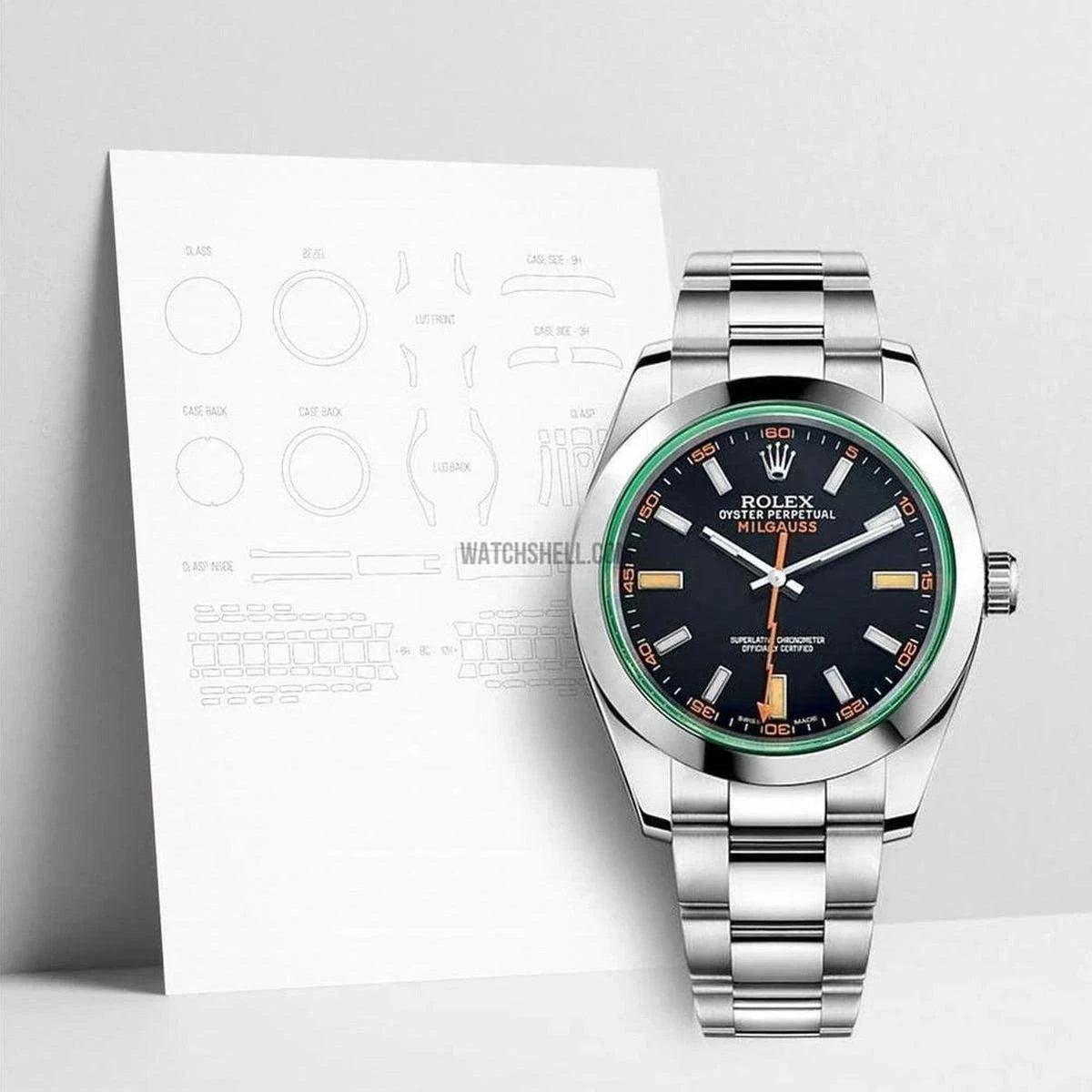 Enhance Your Rolex Milgauss 116400 with WatchShell Protective Film for Superior Scratch Defense