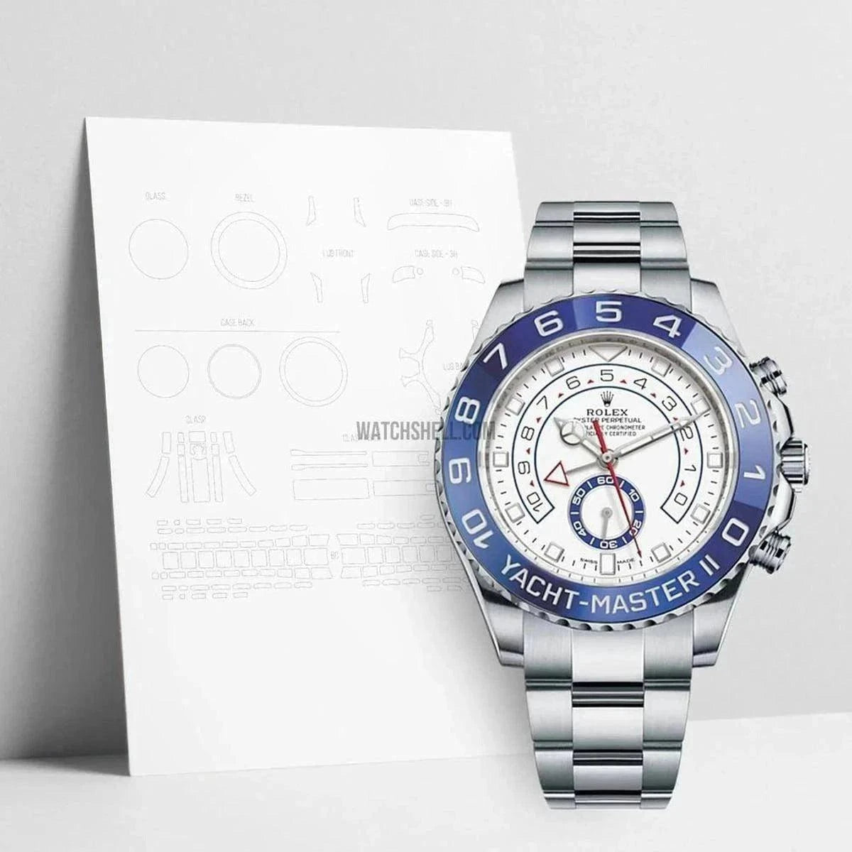 Essential Scratch Protection with WatchShell for Rolex Yacht-Master 116680