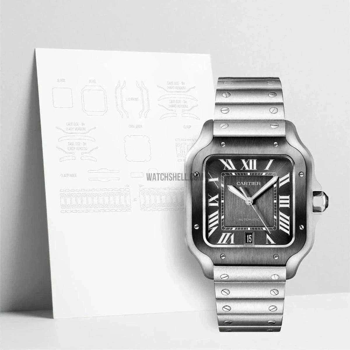 Protect Your Investment with WatchShell Watch Protective Film for Cartier Santos WSSA0037