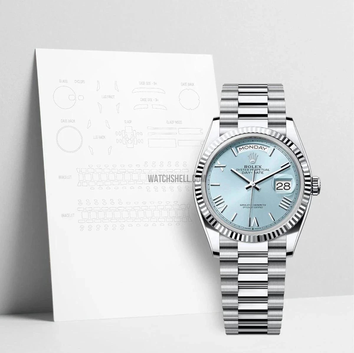 Safeguard Your Rolex Day-Date 128236 with WatchShell Protection Film