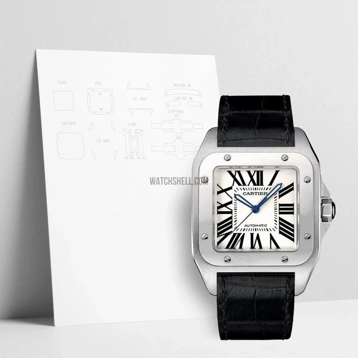 Ultimate WatchShell Protection Film for Cartier Santos 100 W20263X8 Defends Against Scratches
