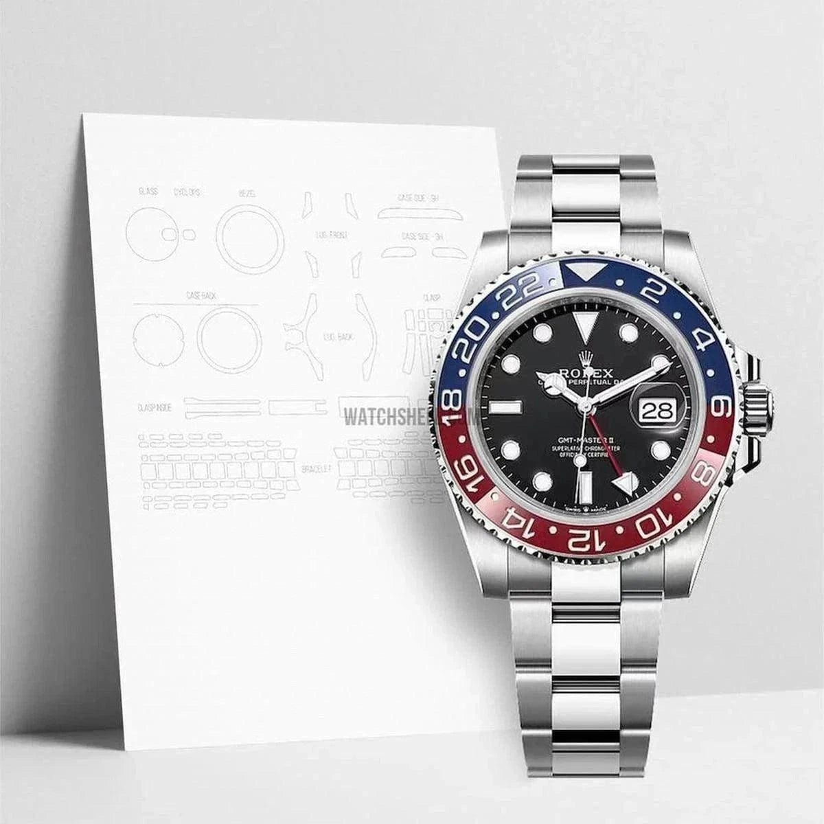 WatchShell for Rolex GMT-Master II 126710: Top Watch Protective Film for Scratch Defense