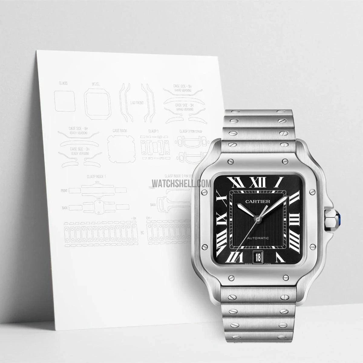 WatchShell Protection Film for Cartier Santos WSSA0096 Scratch Protection