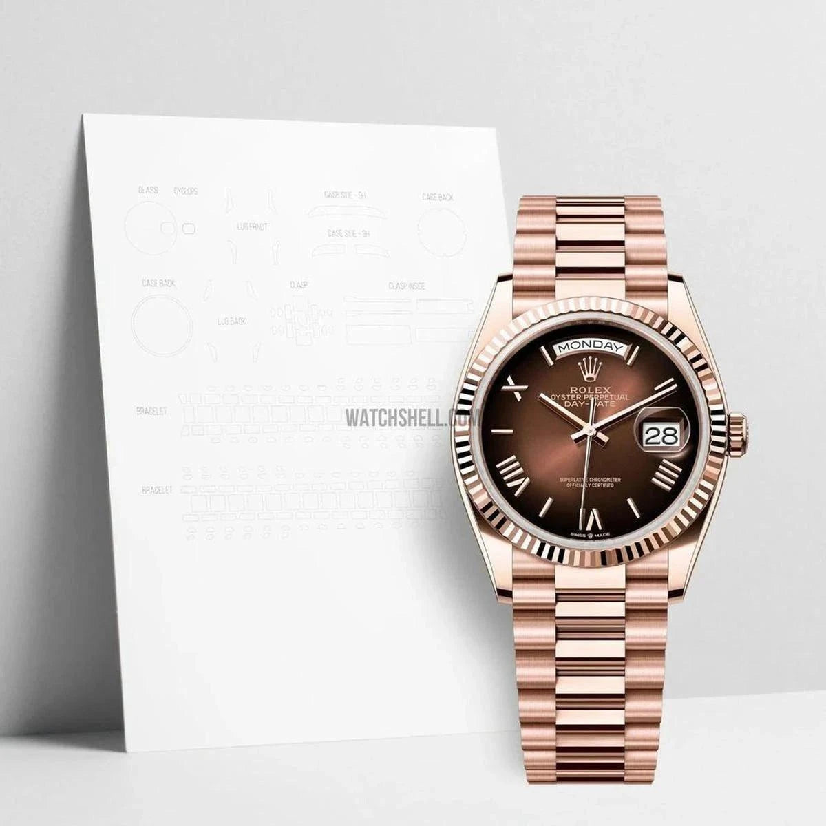 WatchShell Protection Film Shields Your Rolex Day-Date 128235