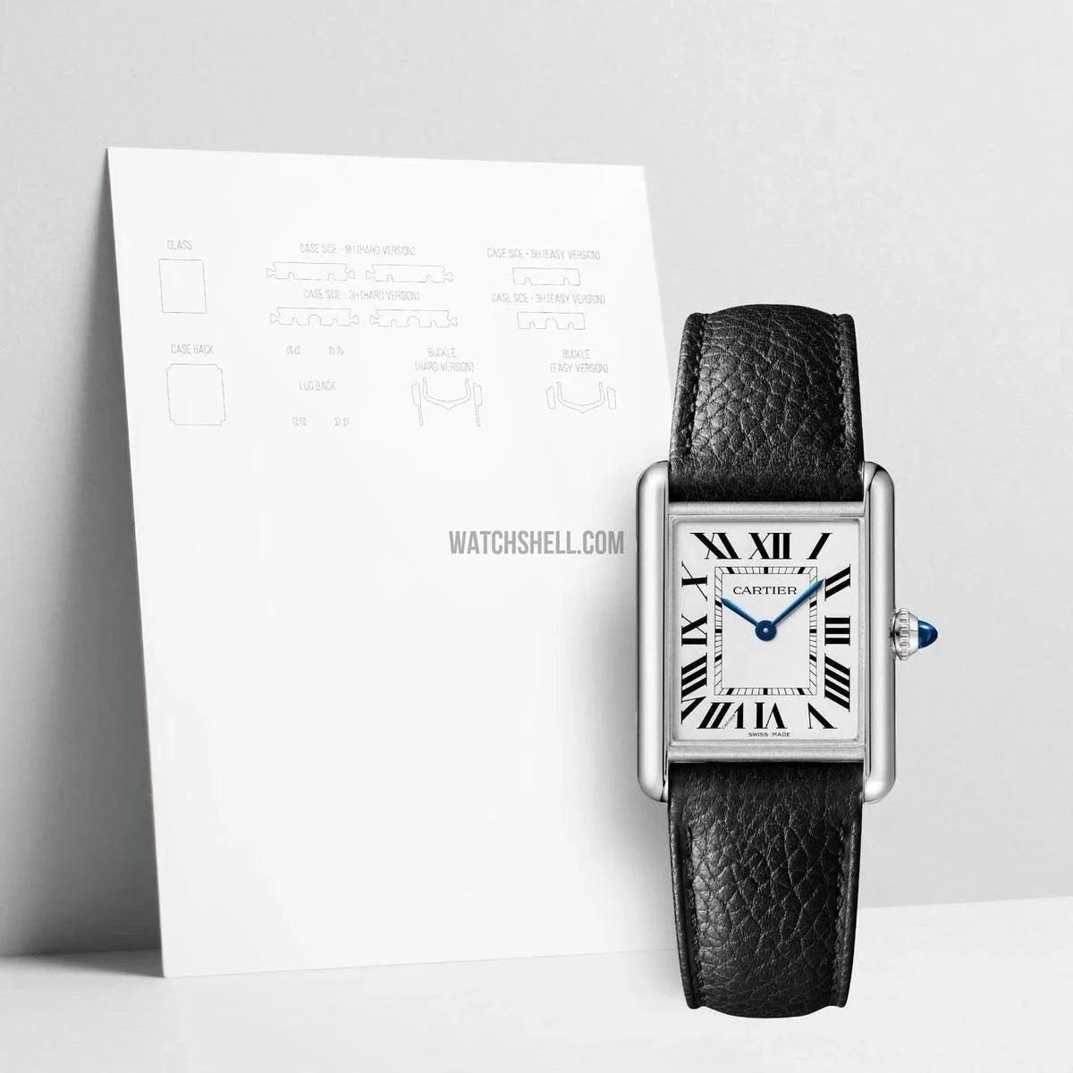 WatchShell Scratch Protection Film for Cartier Tank WSTA0090 Keeps Your Watch Pristine