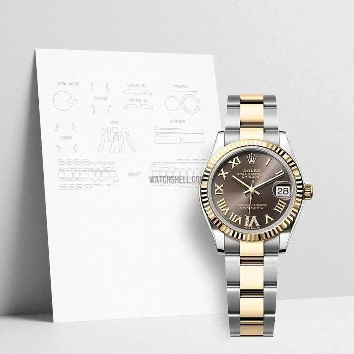 WatchShell Scratch Protection Film Keeps Your Rolex Datejust 278273 Pristine