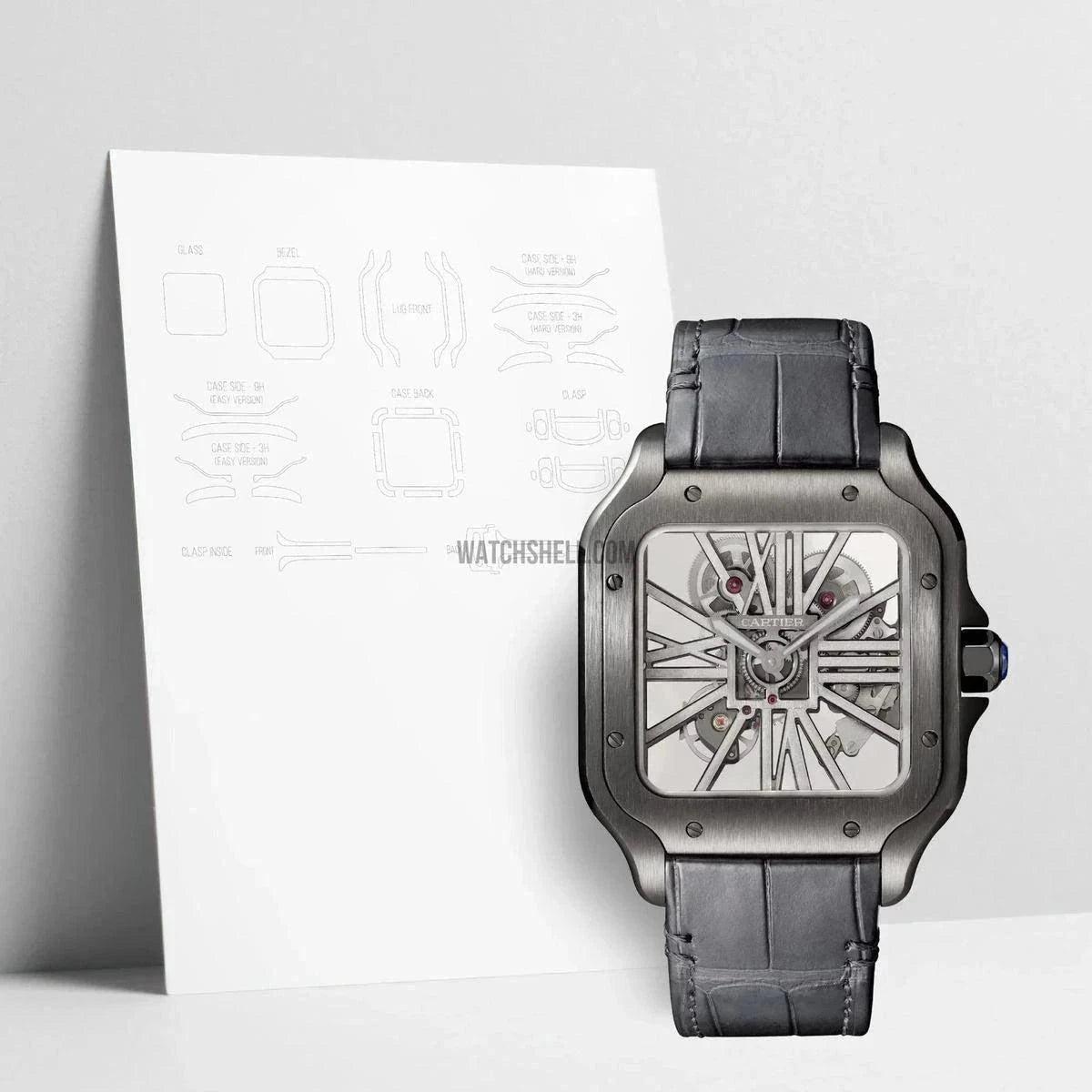 WatchShell Scratch Protection for Cartier Santos WHSA0009 Guards Against Daily Wear