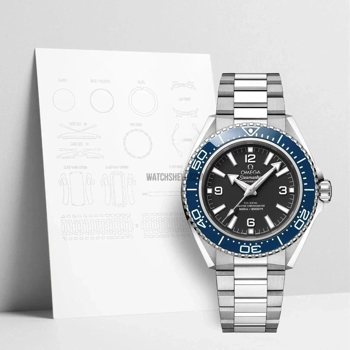 WatchShell Ultimate Watch Protective Film Guide for Omega Seamaster 217.30.42.21.01.002