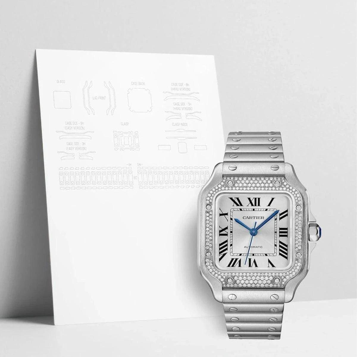 WatchShell Watch Protective Film for Cartier Santos W4SA0005 Offers Premium Scratch Protection