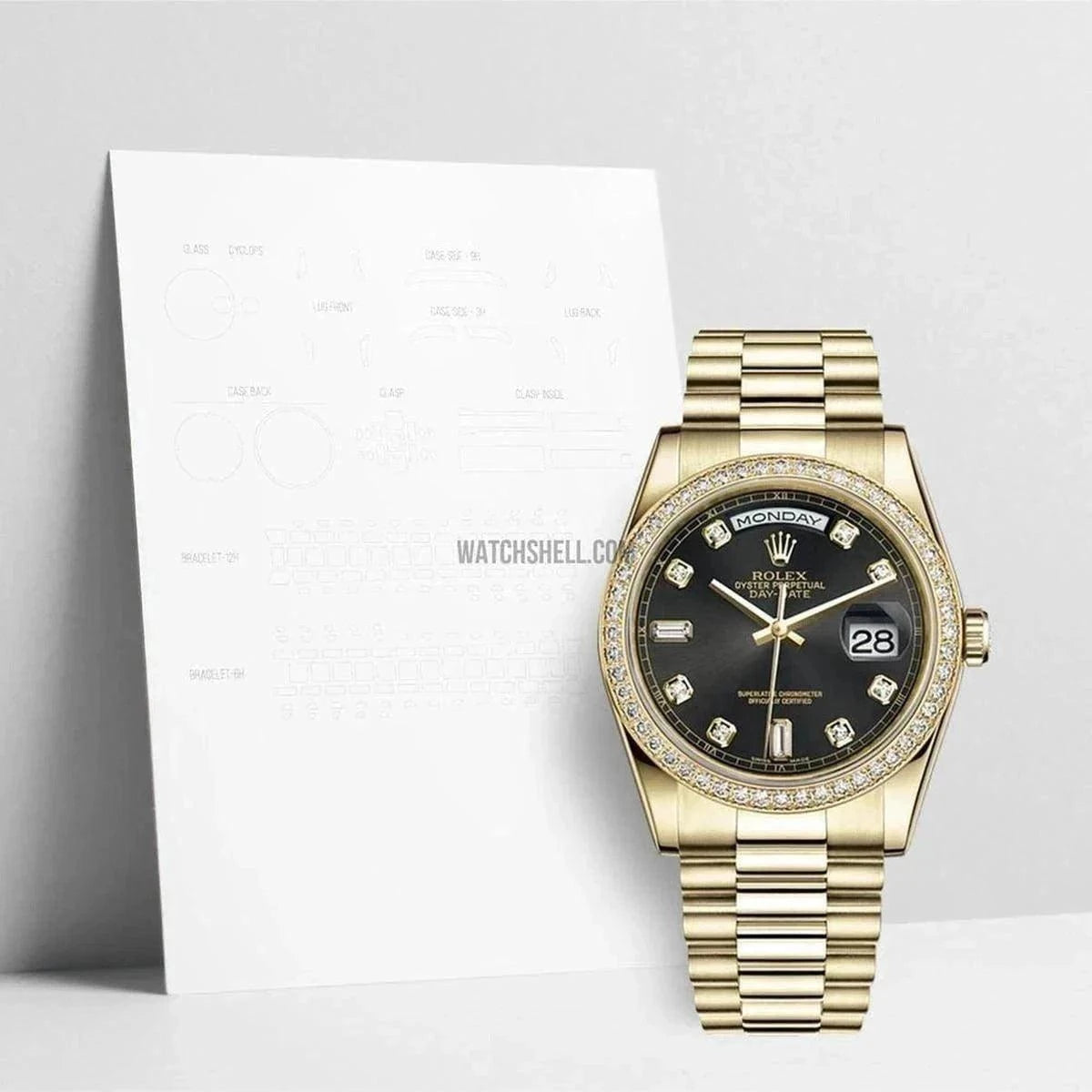 WatchShell Watch Protective Film for Rolex Day-Date 118348 Scratch-Free Assurance