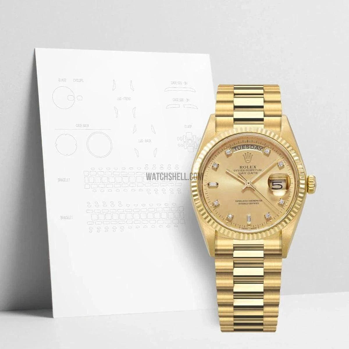 WatchShell Watch Protective Film for Rolex Day-Date 18238 for Ultimate Scratch Defense