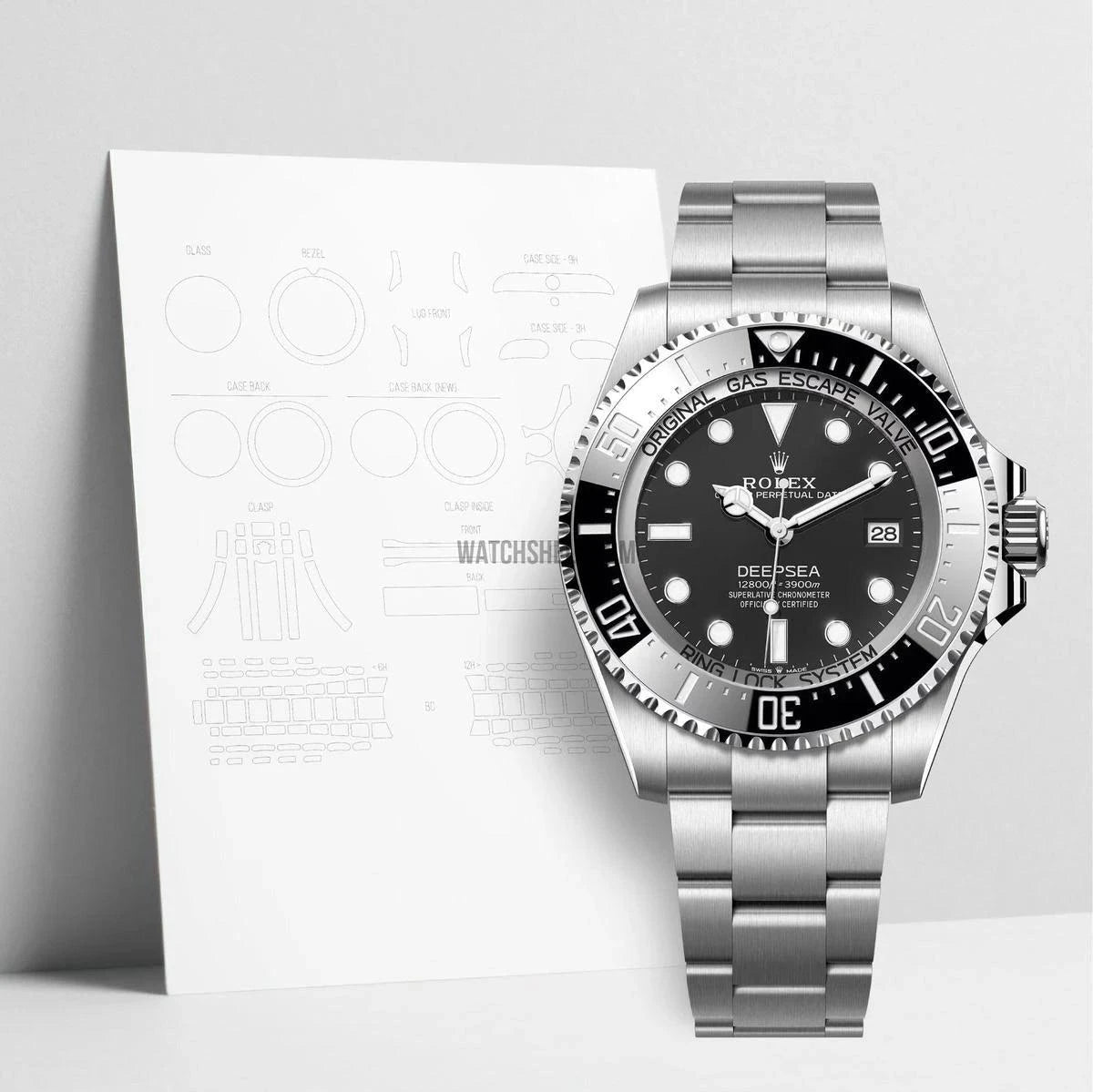 WatchShell Watch Protective Film for Rolex Deepsea 136660 Ensures Unrivaled Scratch Protection