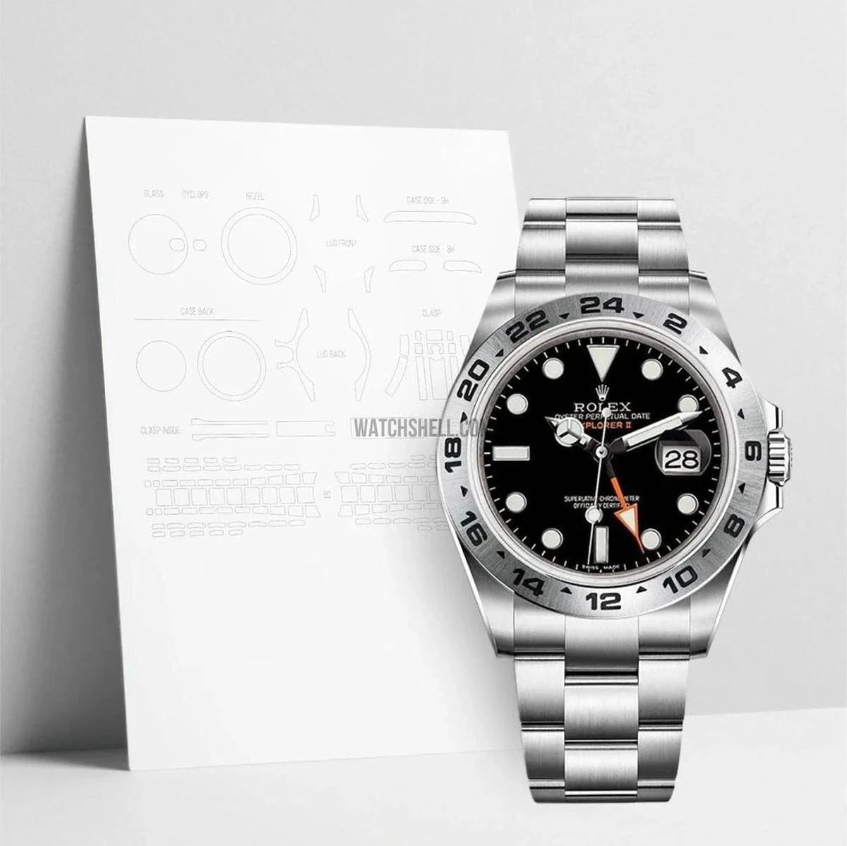 WatchShell Watch Protective Film for Rolex Explorer II 216570 Clean and Shielded