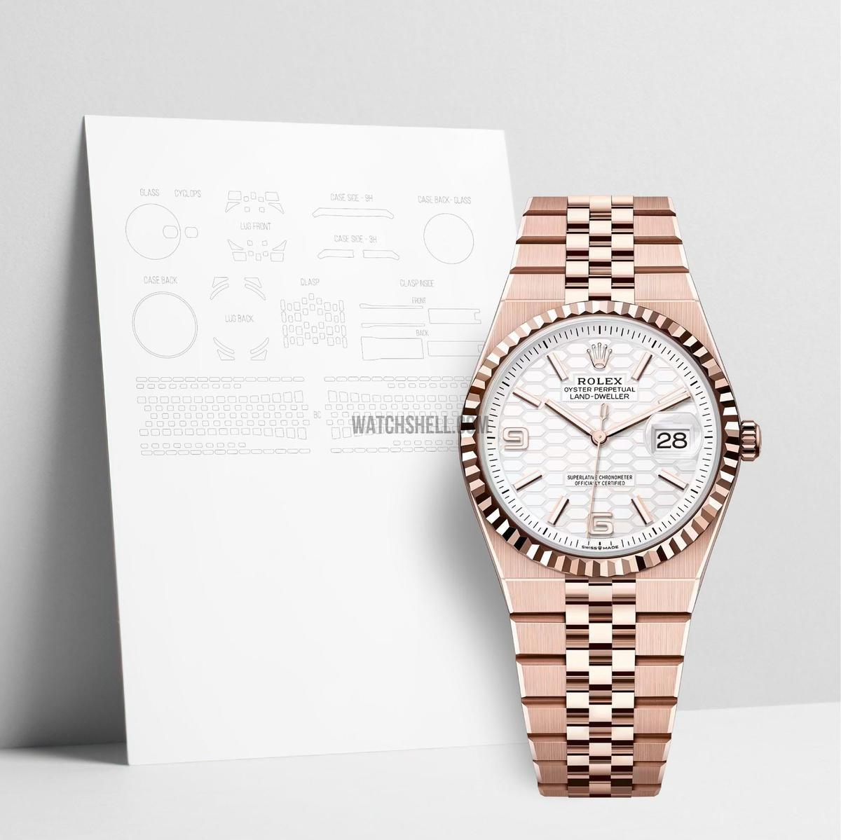 WatchShell Watch Protective Film for Rolex Land-Dweller 127235 Protects Against Scratches