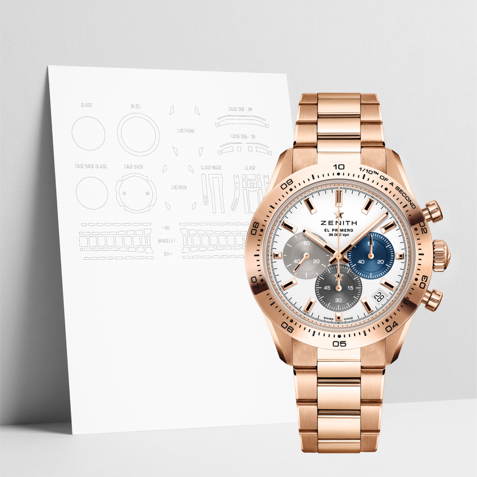 WATCHSHELL ZENITH CHRONOMASTER 18.3101.3600/69.M3100 41MM PROTECTIVE FILM