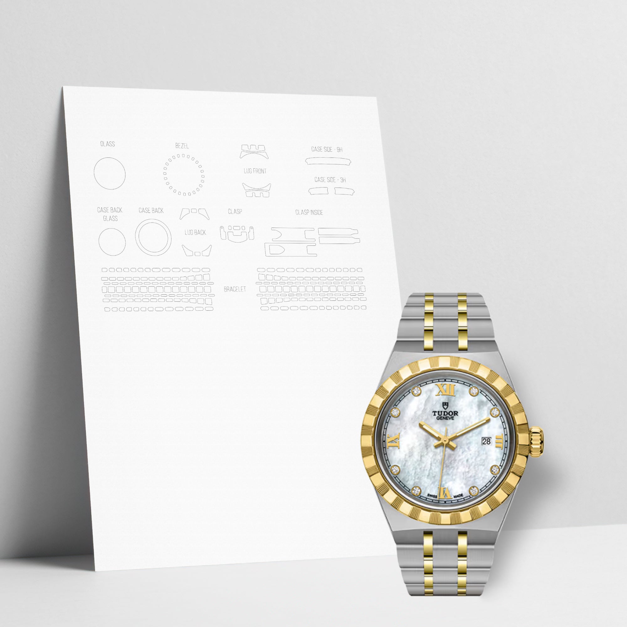 WATCHSHELL TUDOR ROYAL M28303 28MM PROTECTIVE FILM