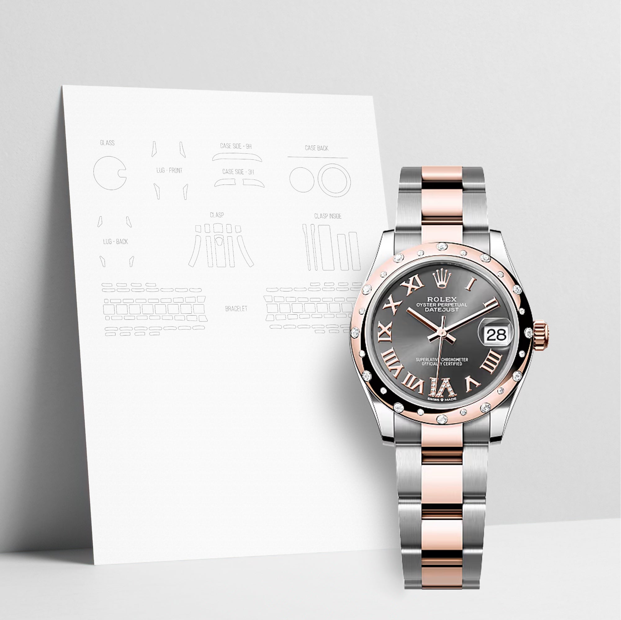 WATCHSHELL ROLEX DATEJUST 278341RBR 31MM OYSTER PROTECTIVE FILM