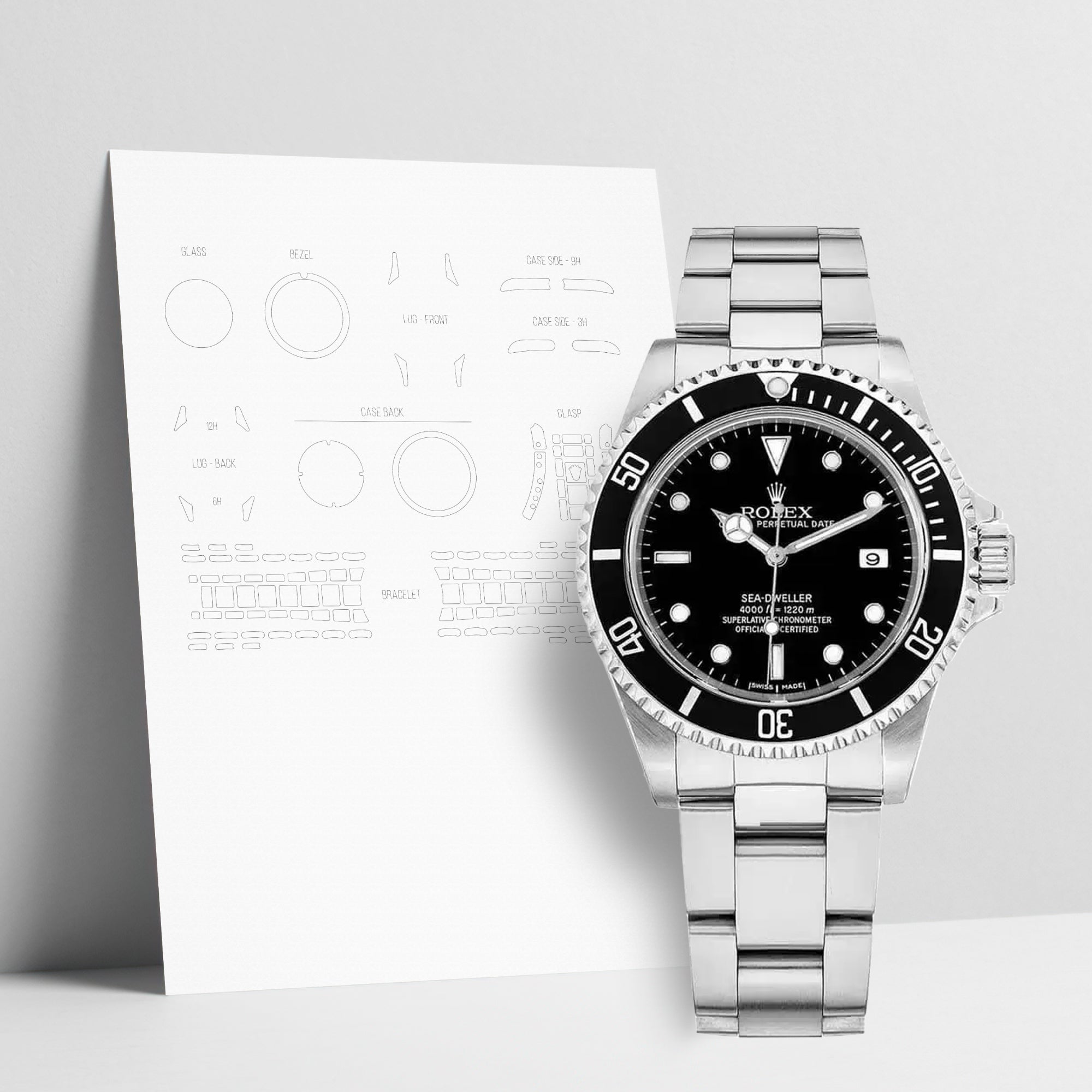 WATCHSHELL ROLEX SEA-DWELLER 16600 40MM OYSTER PROTECTIVE FILM