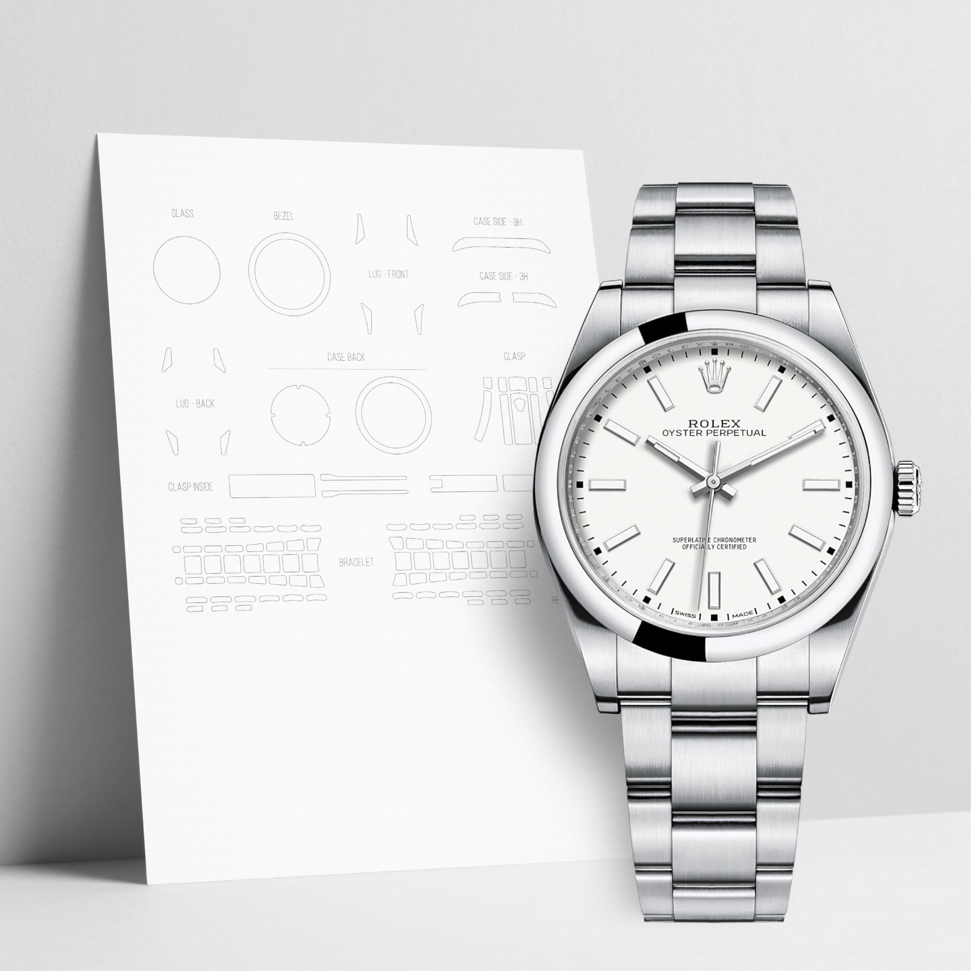 WATCHSHELL ROLEX OYSTER-PERPETUAL 114300 39MM OYSTER PROTECTIVE FILM