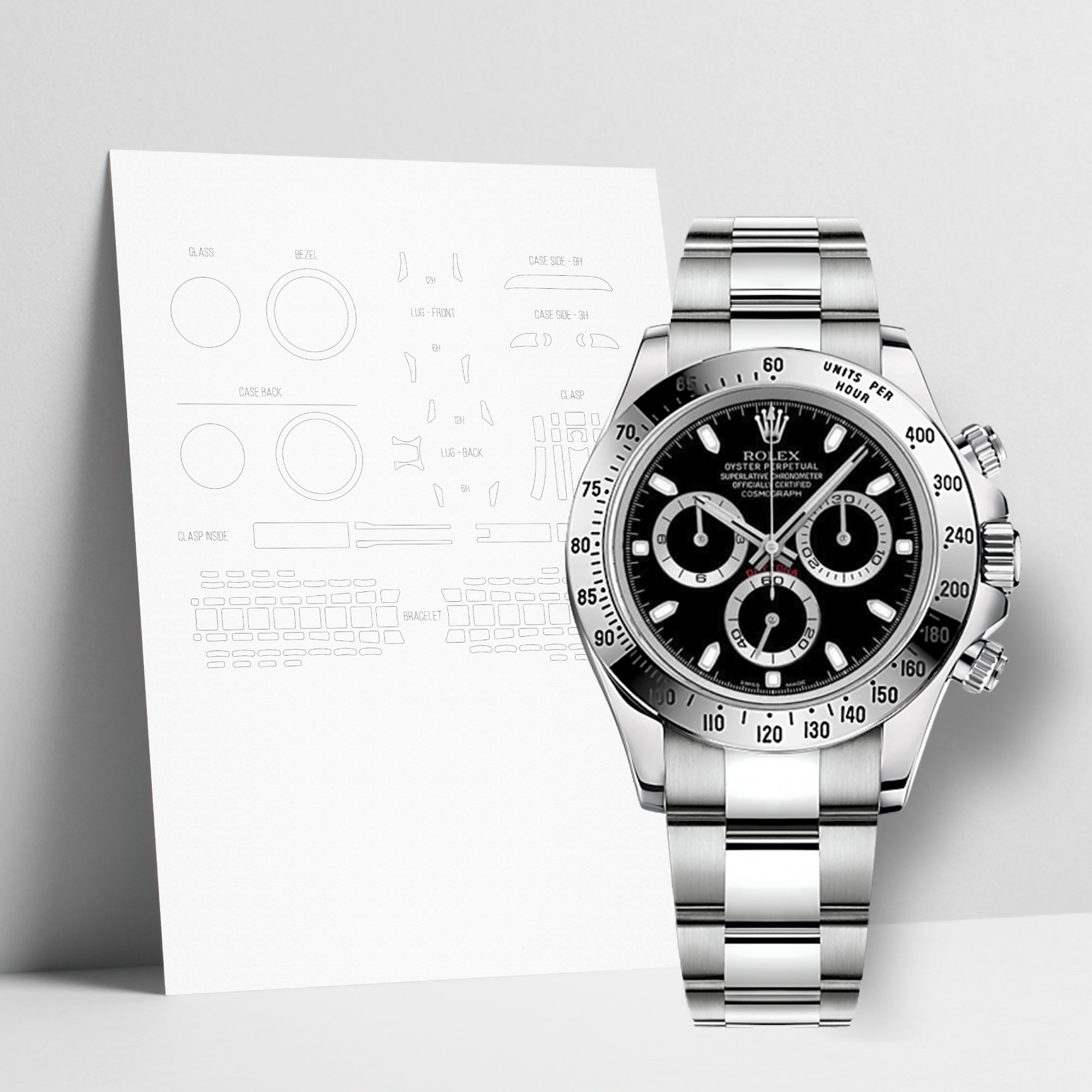 WATCHSHELL ROLEX DAYTONA 116520 40MM OYSTER PROTECTIVE FILM