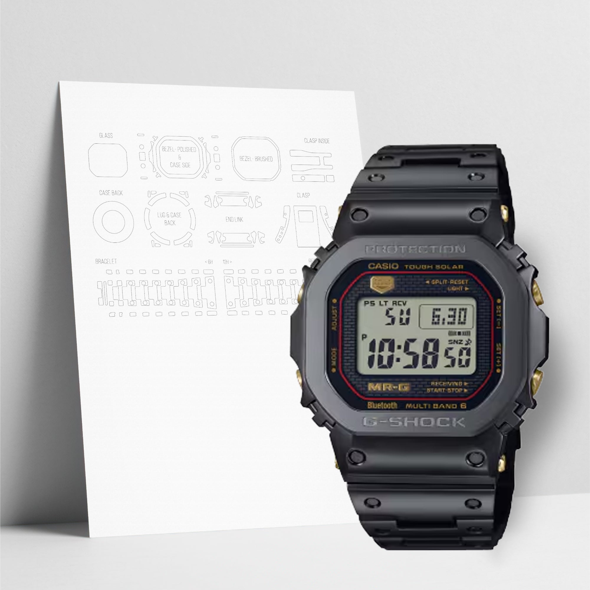 WATCHSHELL G-SHOCK MRG-B5000B-1 PROTECTIVE FILM