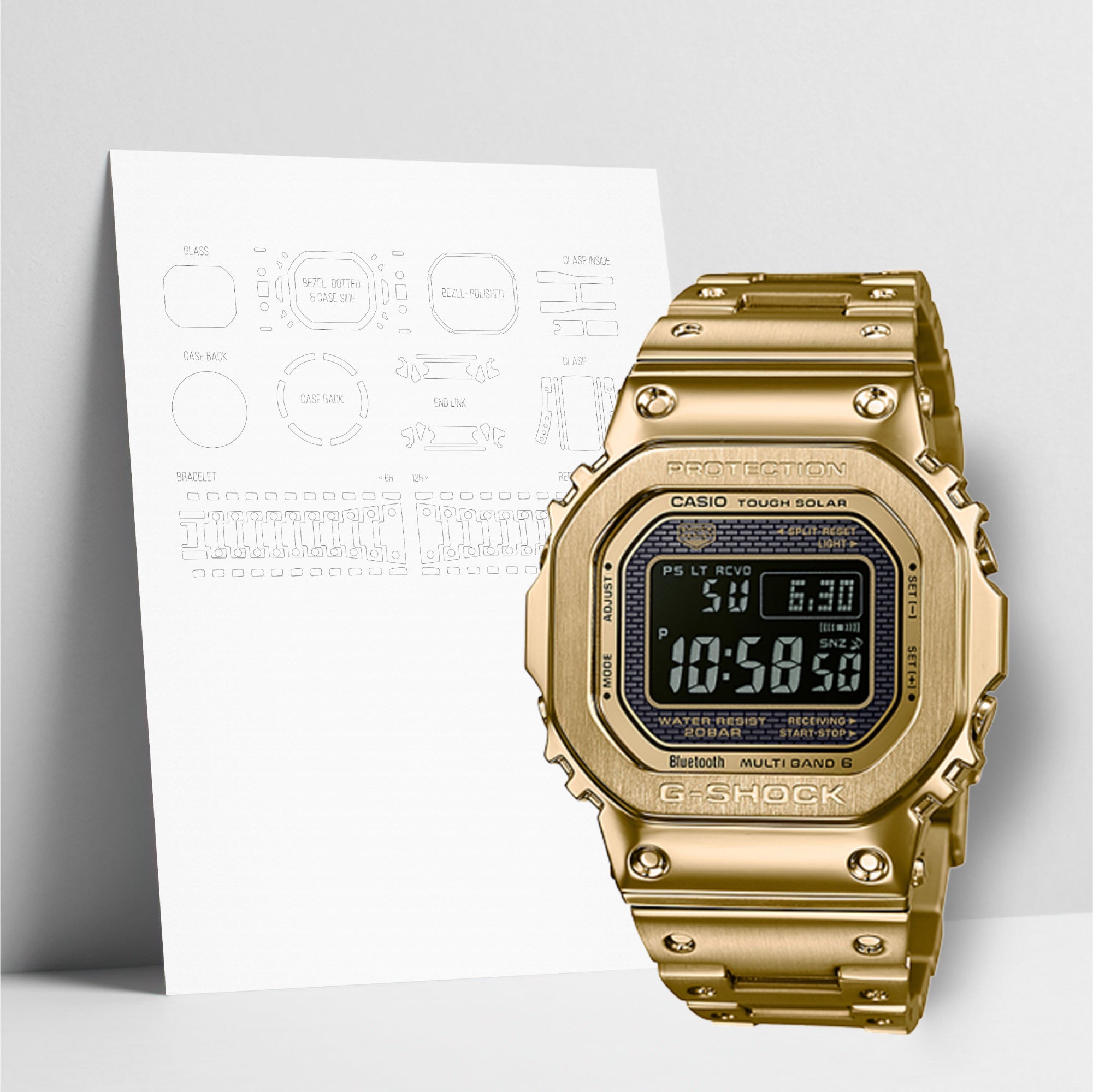 WATCHSHELL G-SHOCK GMW-B5000GD-9 PROTECTIVE FILM