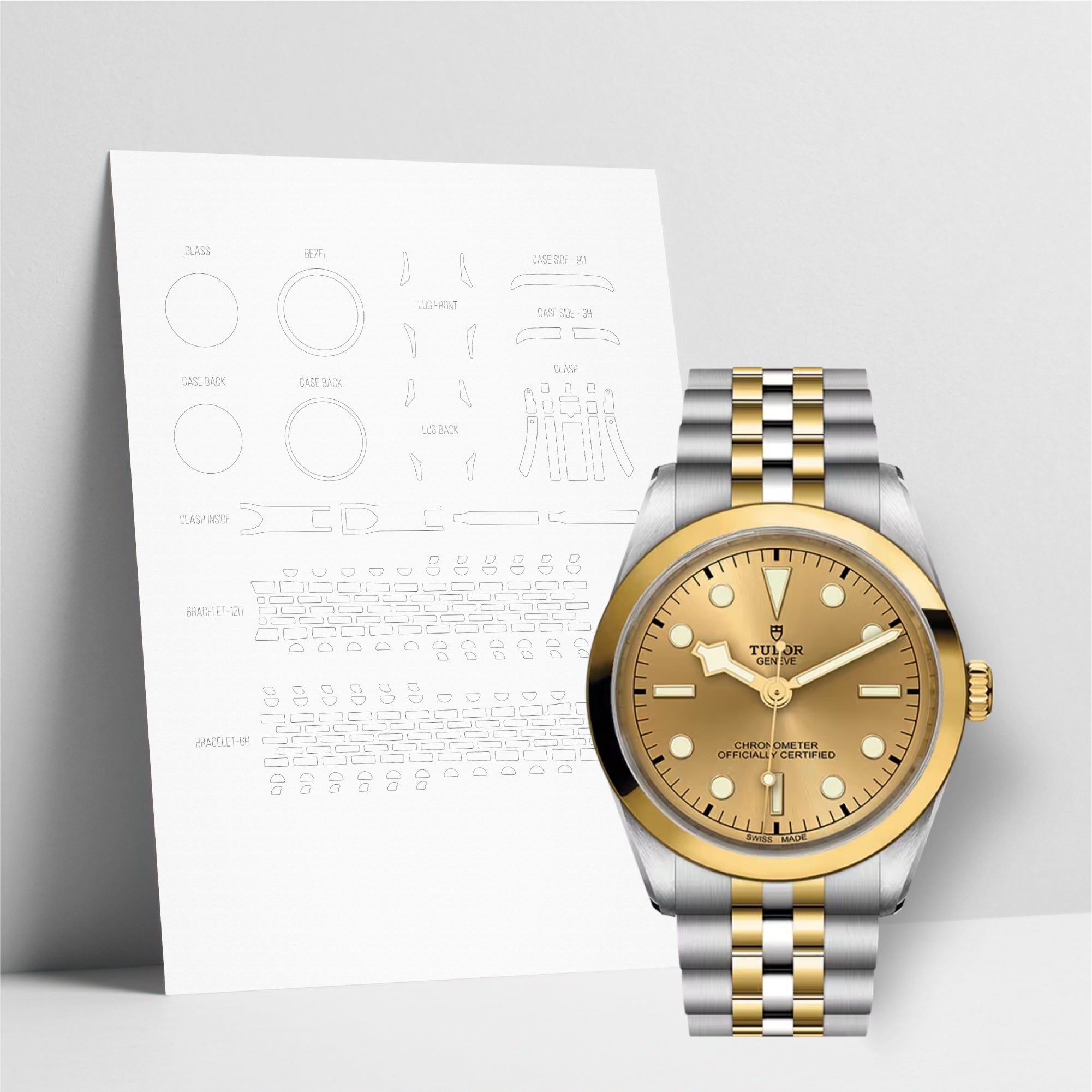 WATCHSHELL TUDOR M79643 BLACK BAY 36MM PROTECTIVE FILM