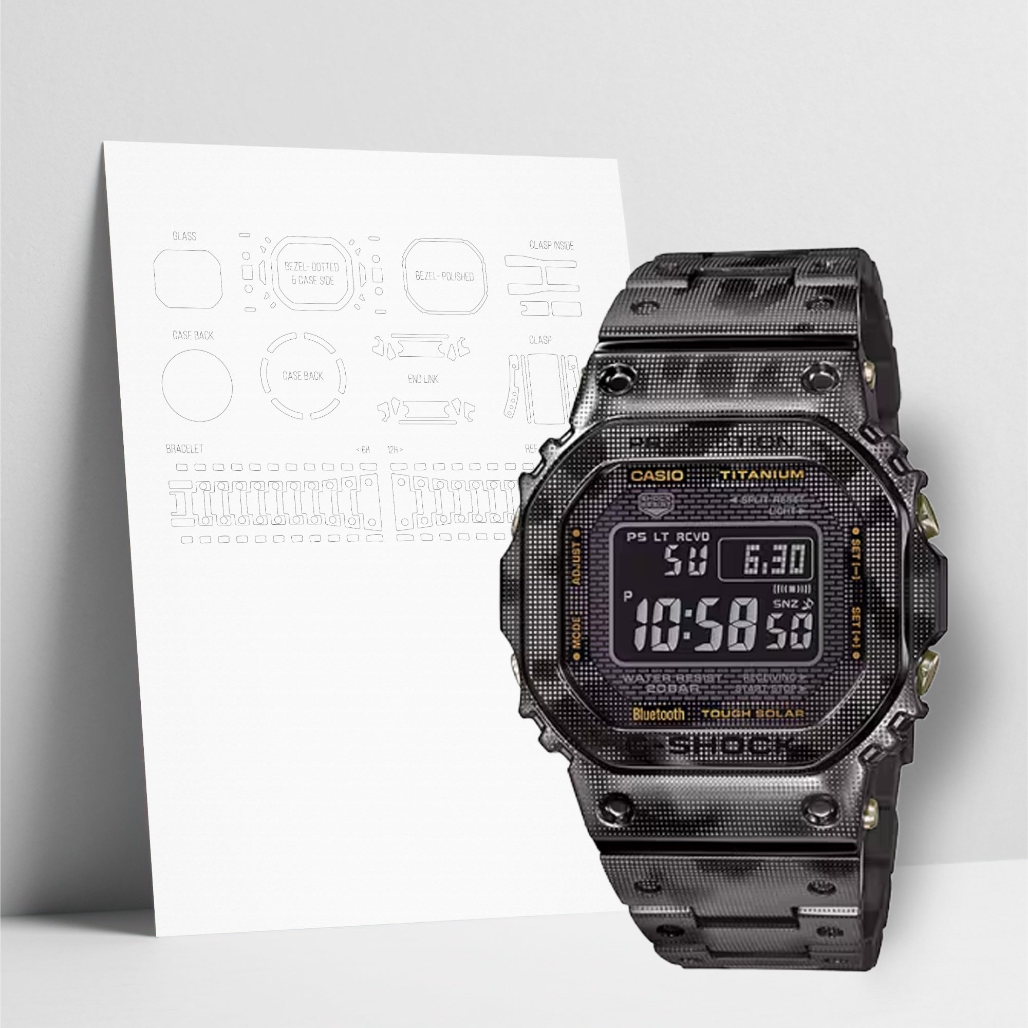 WATCHSHELL G-SHOCK GMW-B5000TCM-1 PROTECTIVE FILM