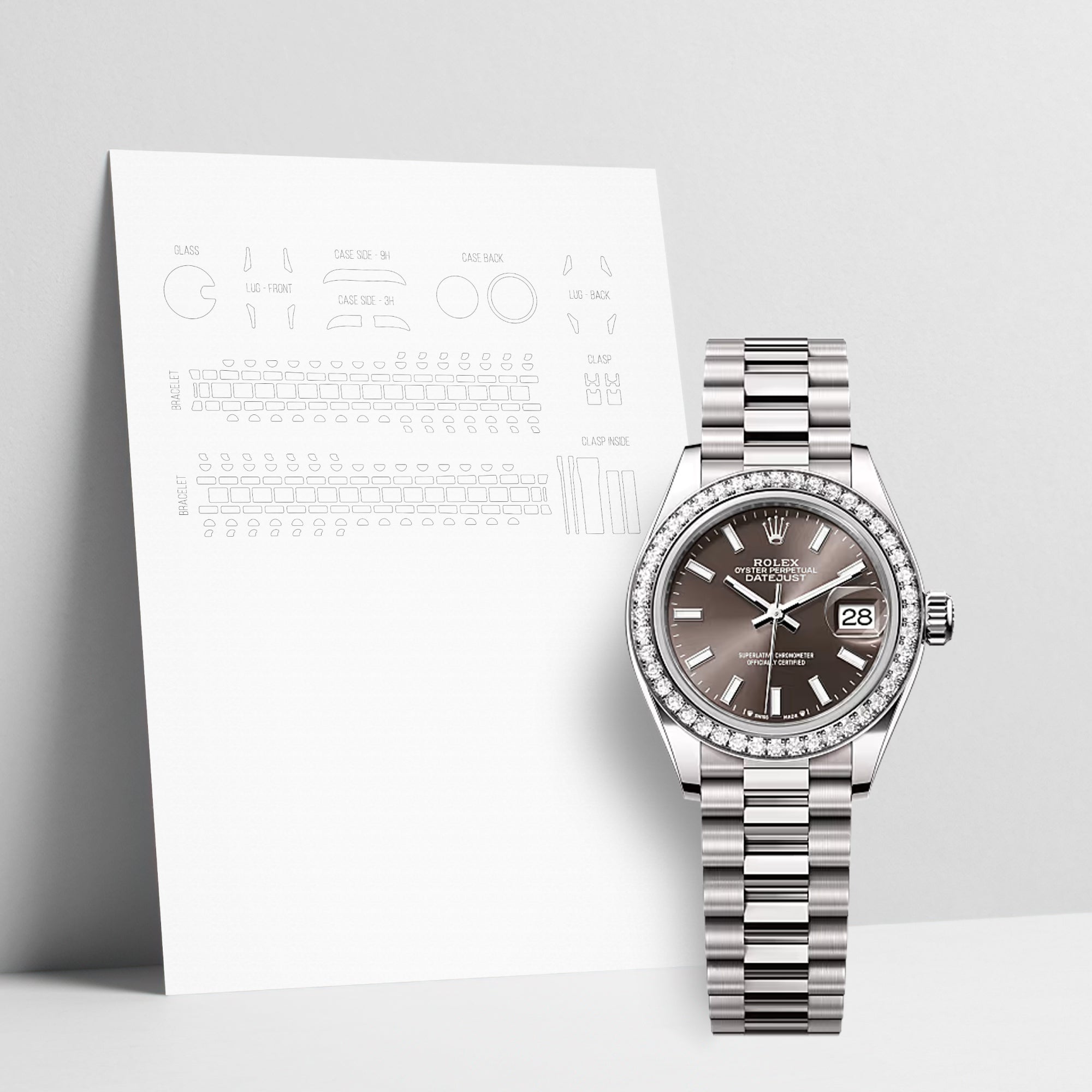 WATCHSHELL ROLEX DATEJUST 279139RBR 28MM PRESIDENT PROTECTIVE FILM