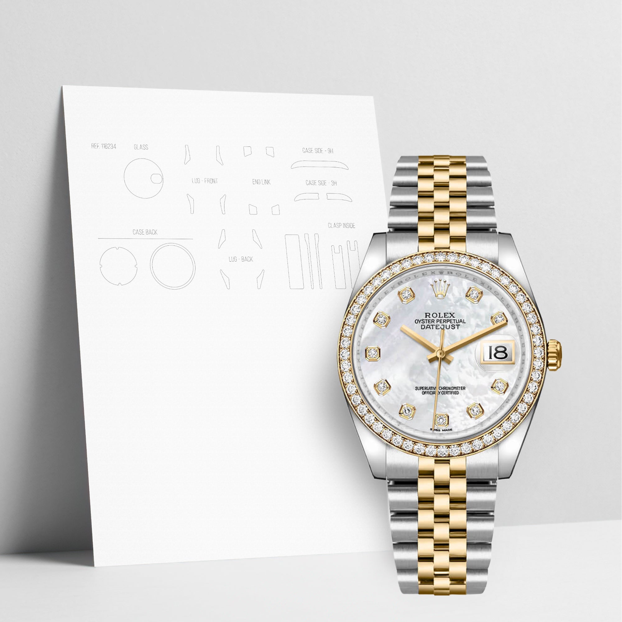 WATCHSHELL ROLEX DATEJUST 116243 36MM JUBILEE PROTECTIVE FILM