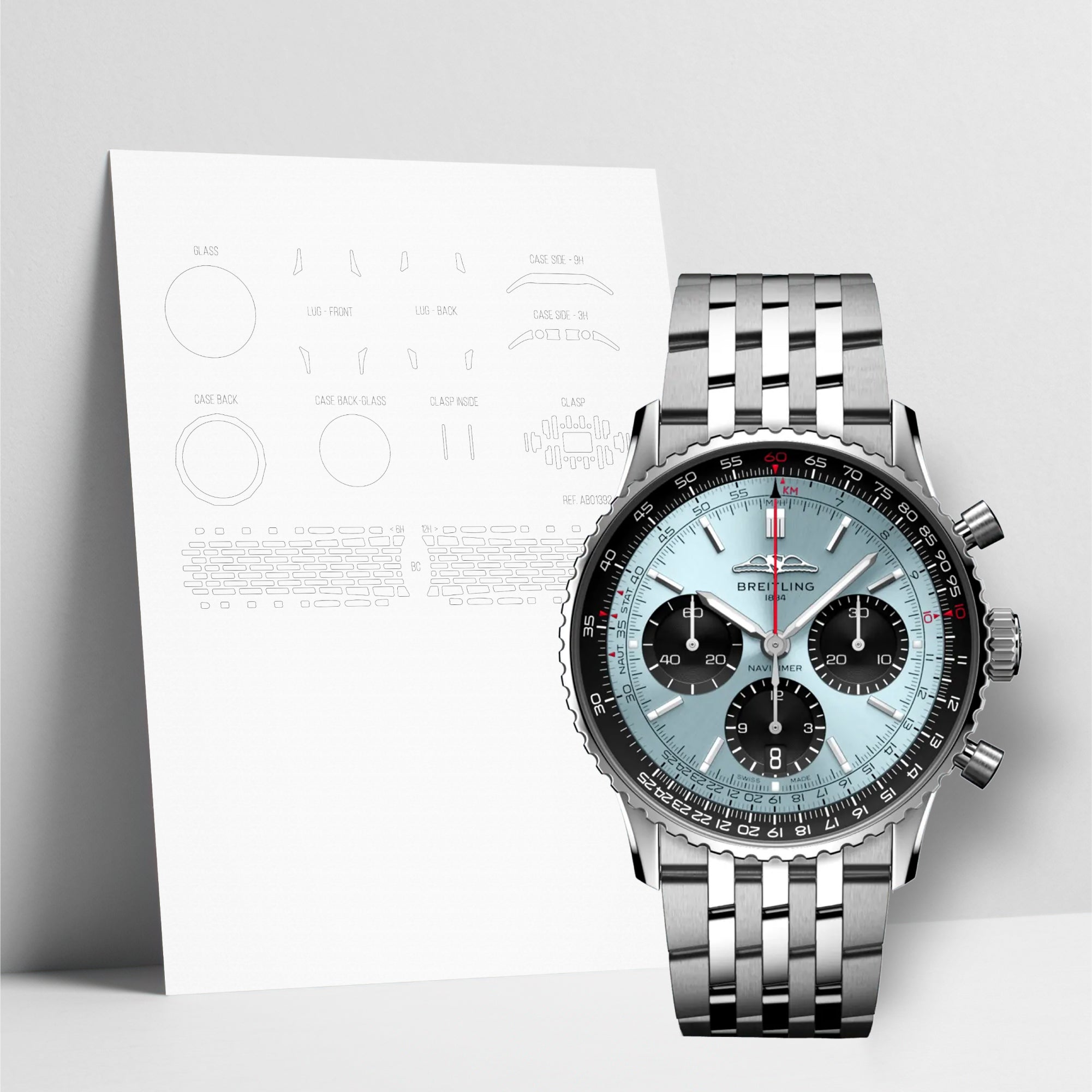 WATCHSHELL BREITLING NAVITIMER AB0139241C2A1 41MM PROTECTIVE FILM