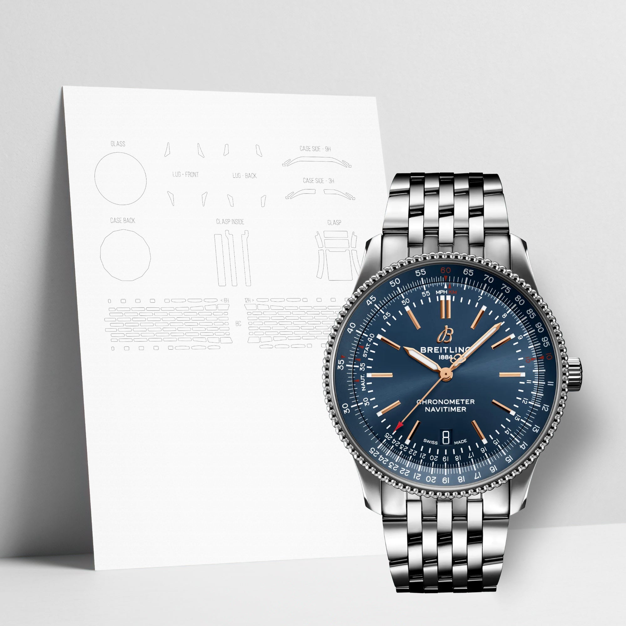 WATCHSHELL BREITLING NAVITIMER A173264A1C1A1 41MM PROTECTIVE FILM