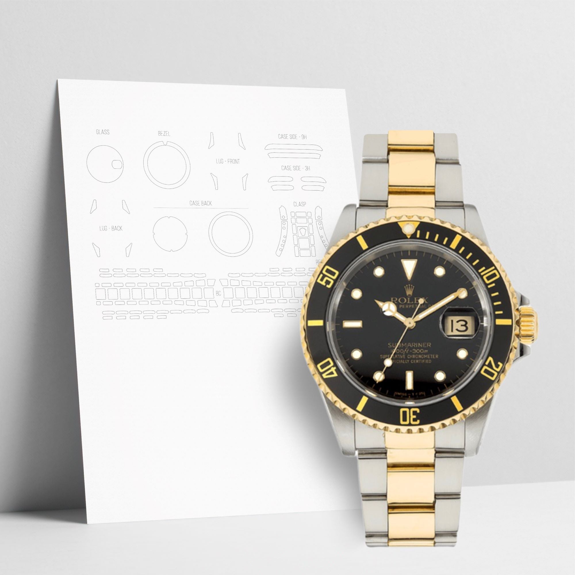 WATCHSHELL ROLEX SUBMARINER 16613LN 40MM OYSTER PROTECTIVE FILM