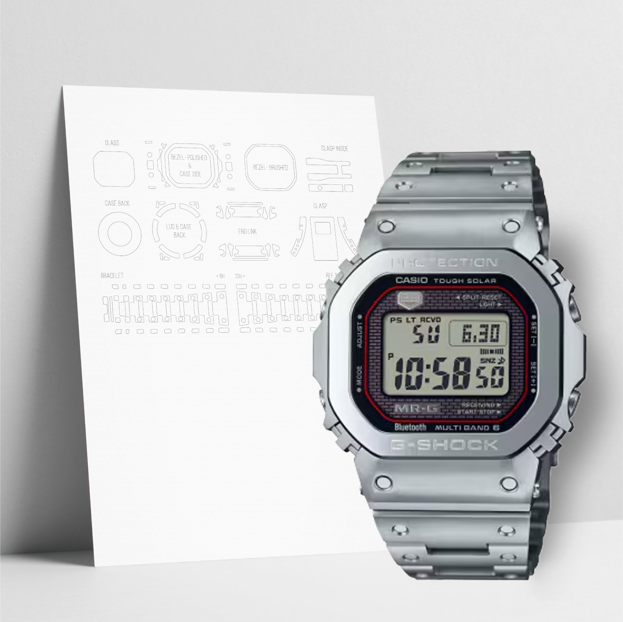 WATCHSHELL G-SHOCK MRG-B5000D-1 PROTECTIVE FILM