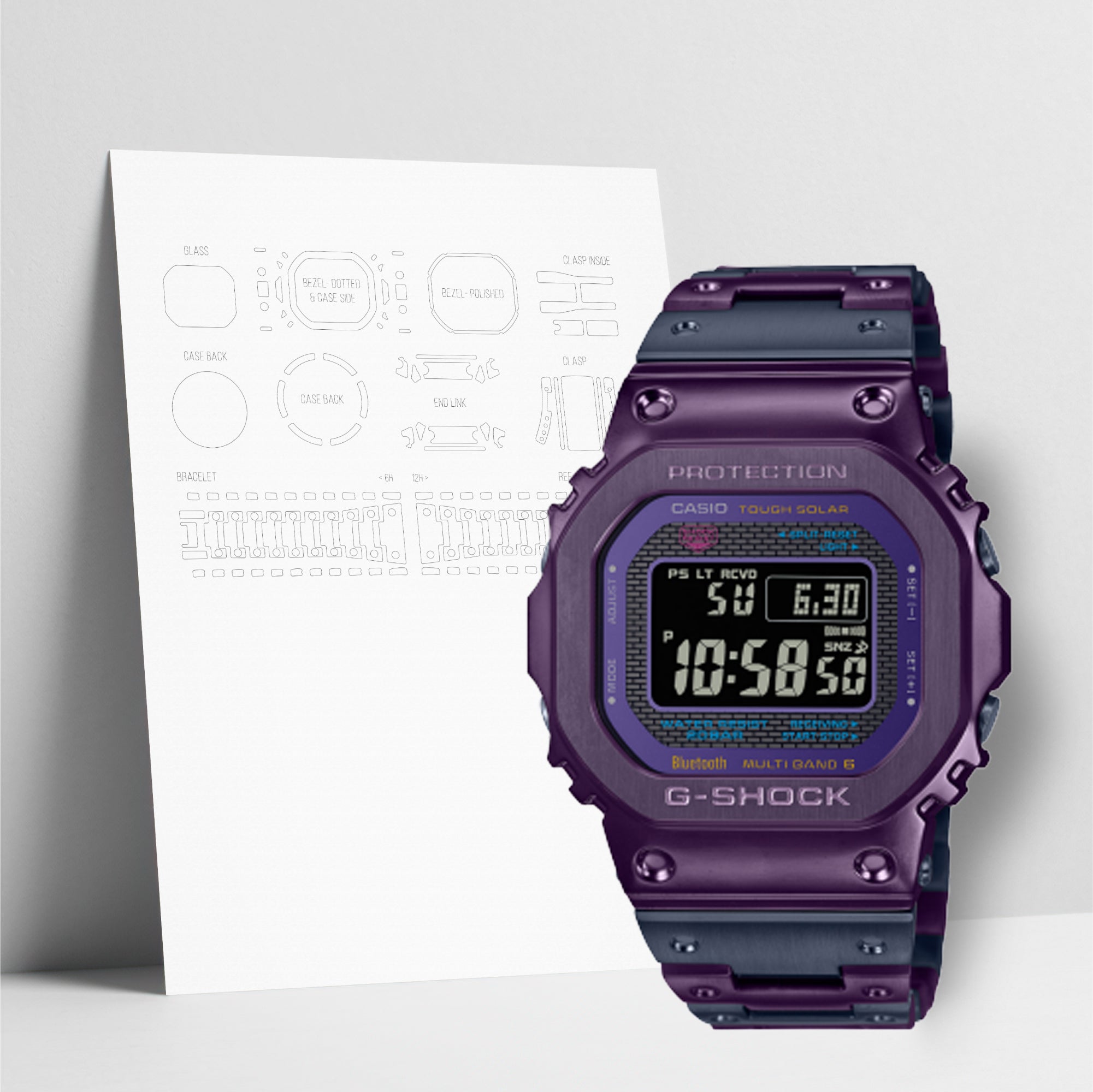 WATCHSHELL G-SHOCK GMW-B5000PB-6 PROTECTIVE FILM