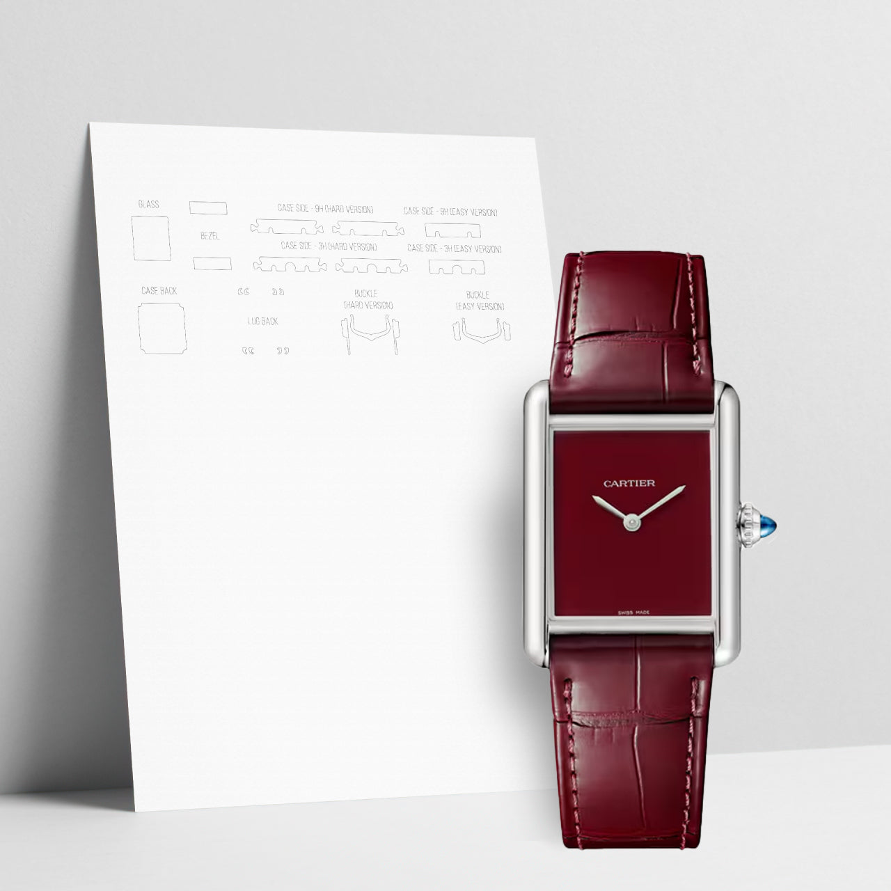 WATCHSHELL CARTIER TANK WSTA0054 LARGE PROTECTIVE FILM