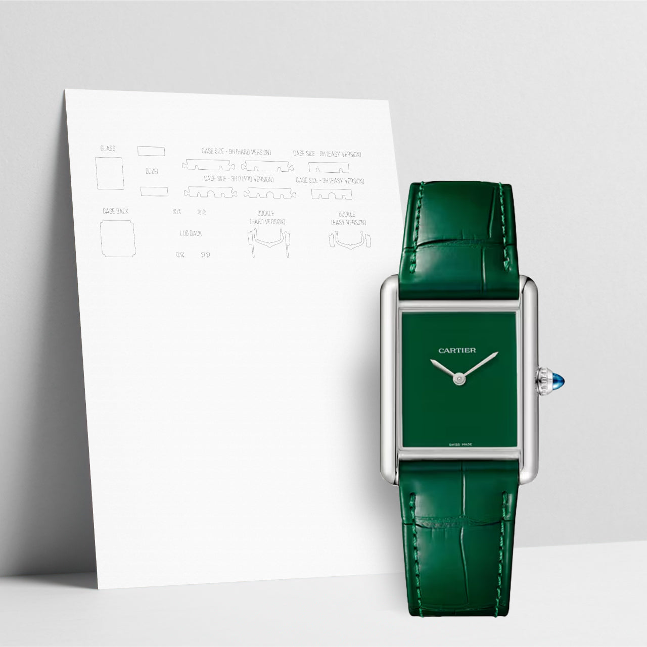 WATCHSHELL CARTIER TANK WSTA0115 LARGE PROTECTIVE FILM