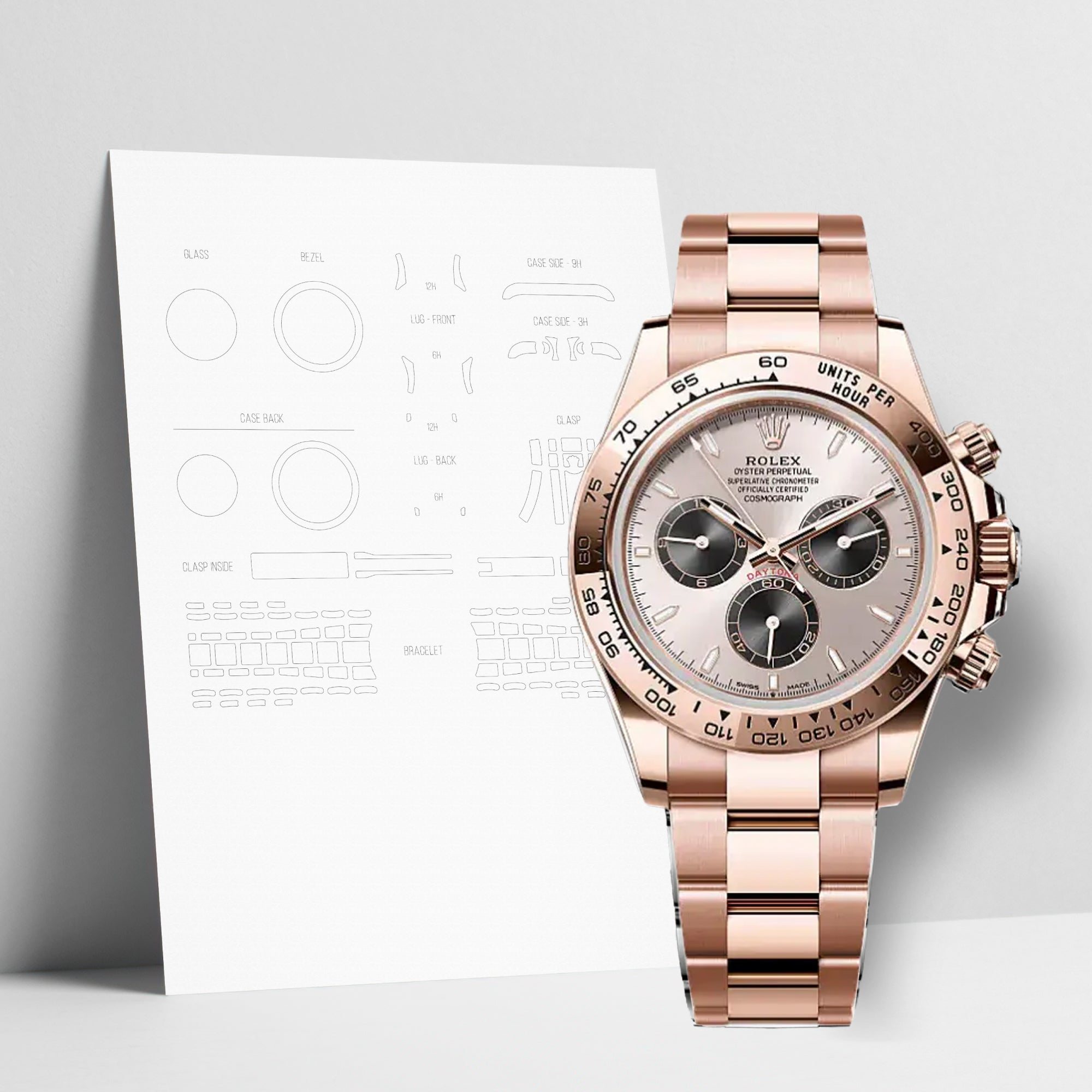 WATCHSHELL ROLEX DAYTONA 116505 40MM OYSTER PROTECTIVE FILM