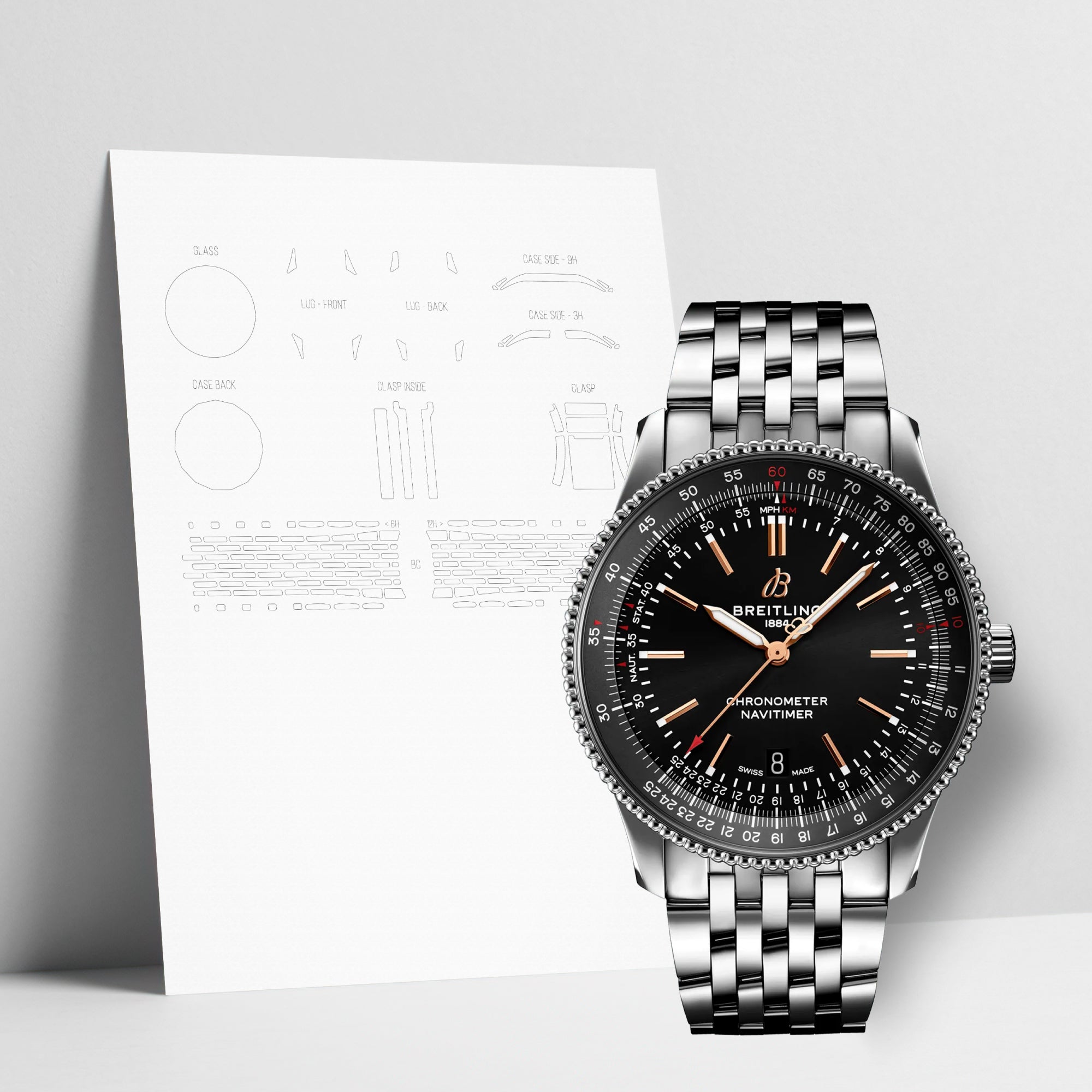 WATCHSHELL BREITLING NAVITIMER A17326241B1A1 41MM PROTECTIVE FILM