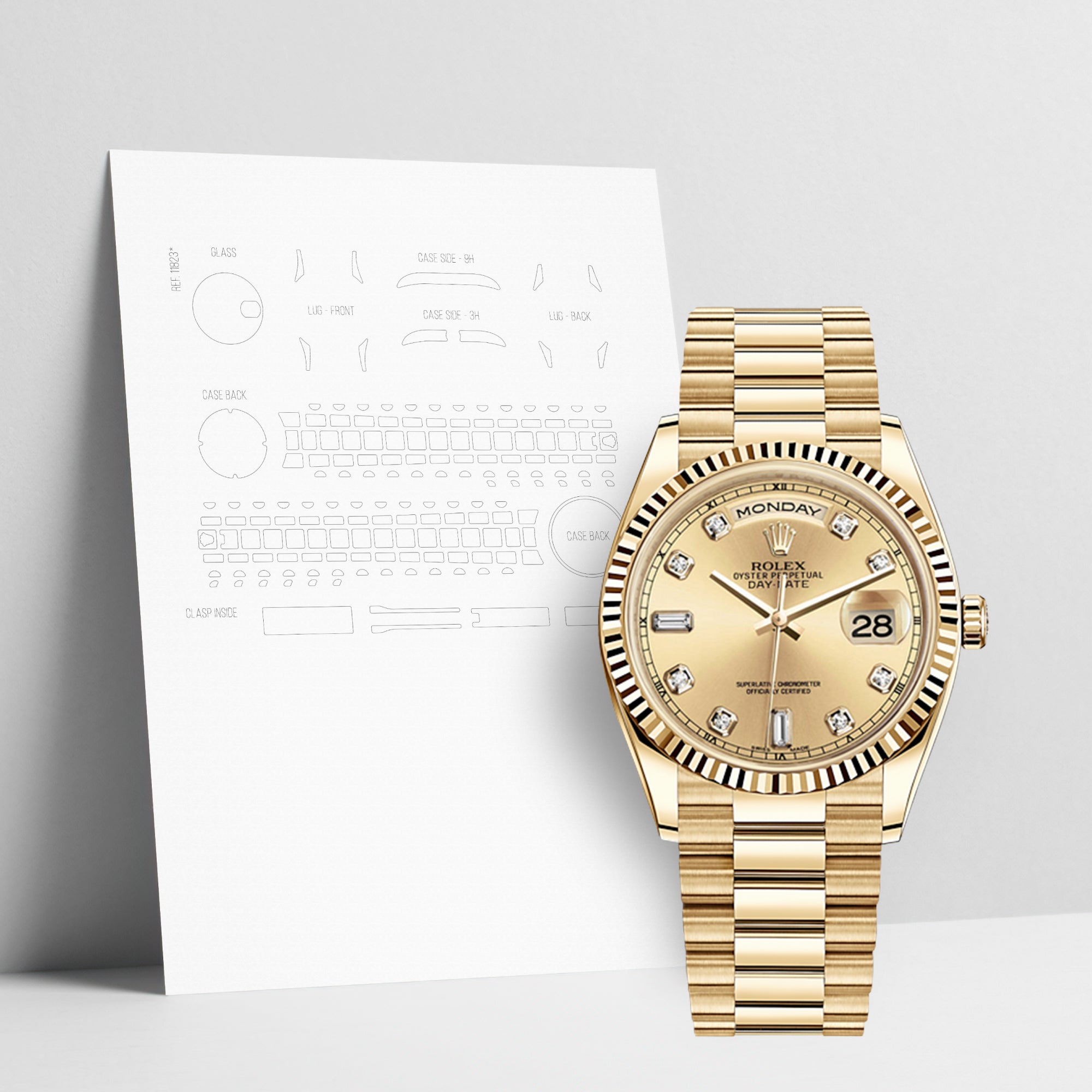 WATCHSHELL ROLEX DAY-DATE 118238 36MM PRESIDENT PROTECTIVE FILM
