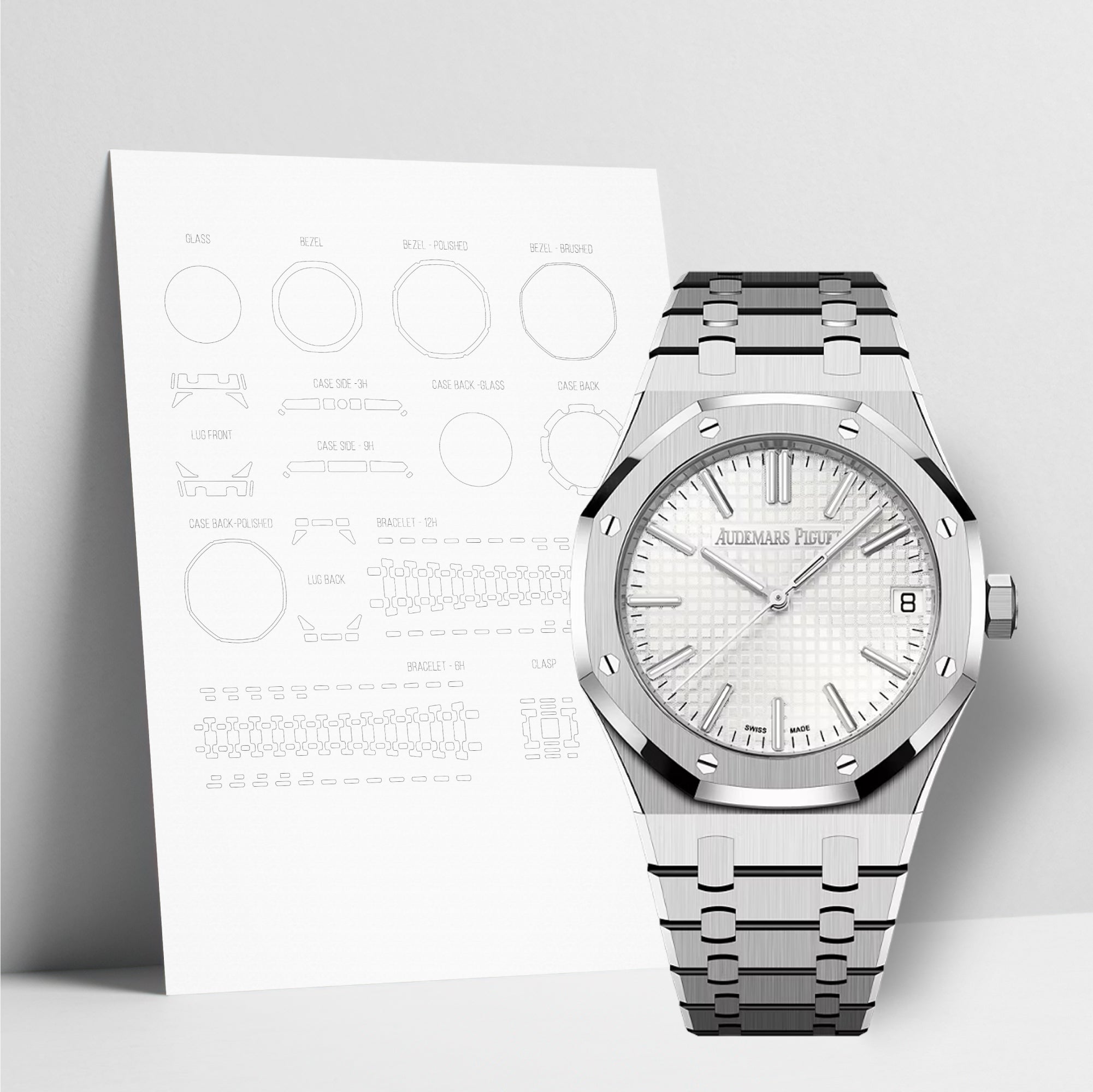 WATCHSHELL AUDEMARS PIGUET ROYAL OAK 15510ST.OO.1320ST.08 41MM PROTECTIVE FILM