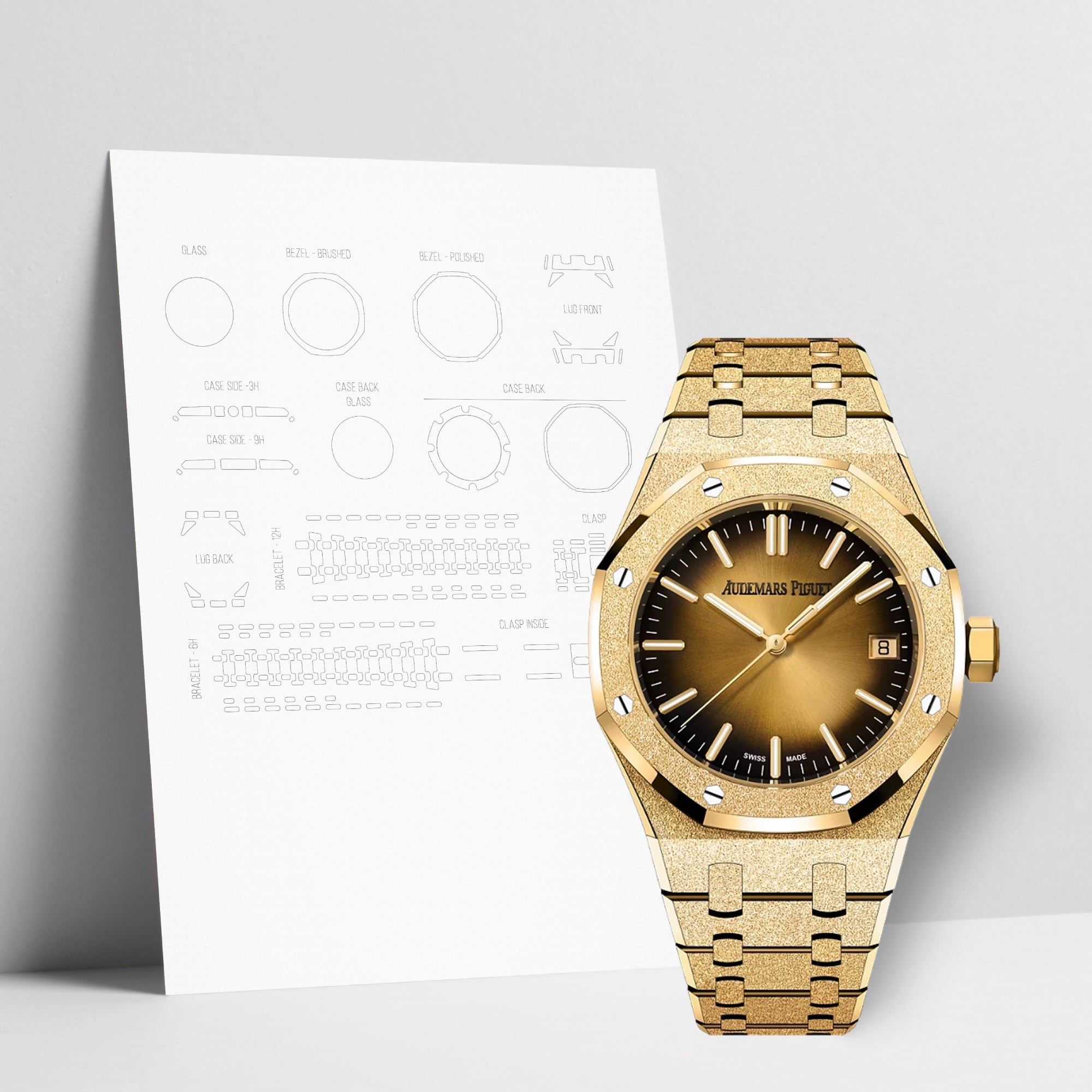 WATCHSHELL AUDEMARS PIGUET ROYAL OAK 15550BA.GG.1356BA.01 37MM PROTECTIVE FILM