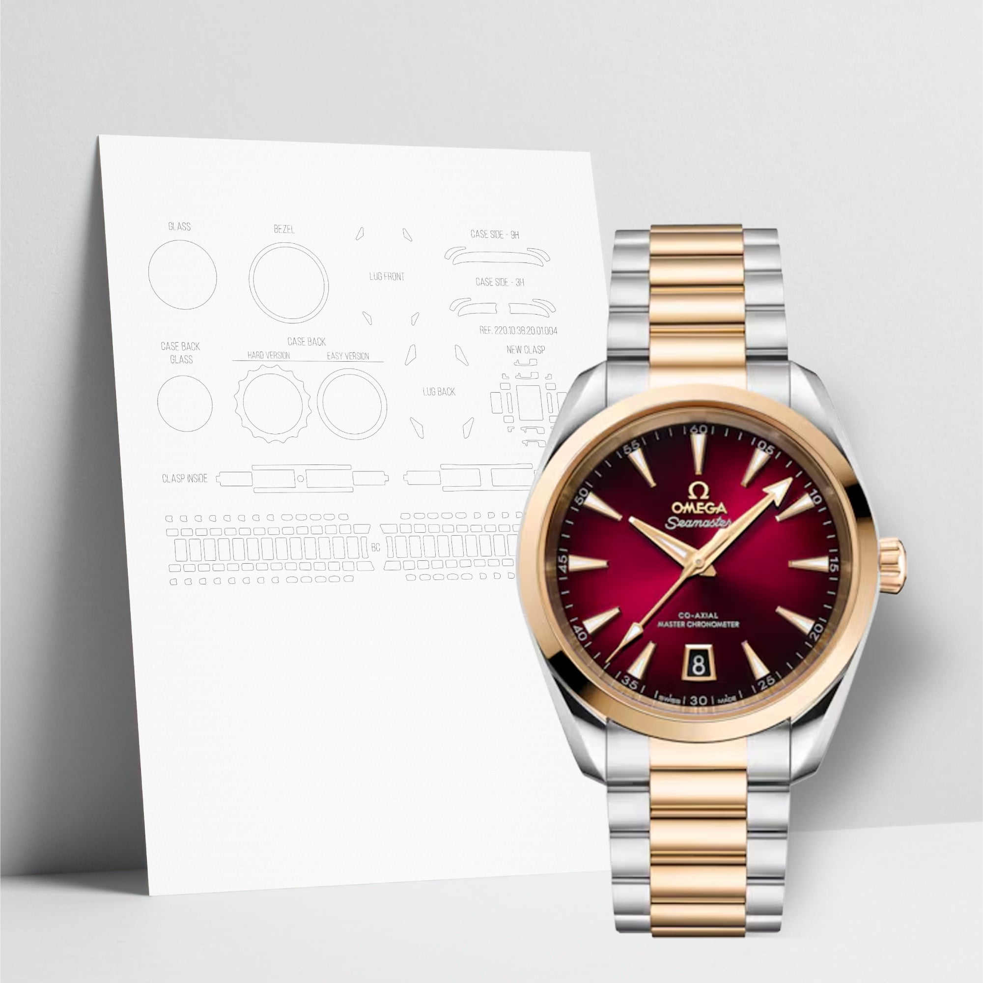 WATCHSHELL OMEGA AQUA TERRA 220.20.38.20.10.002 38MM PROTECTIVE FILM