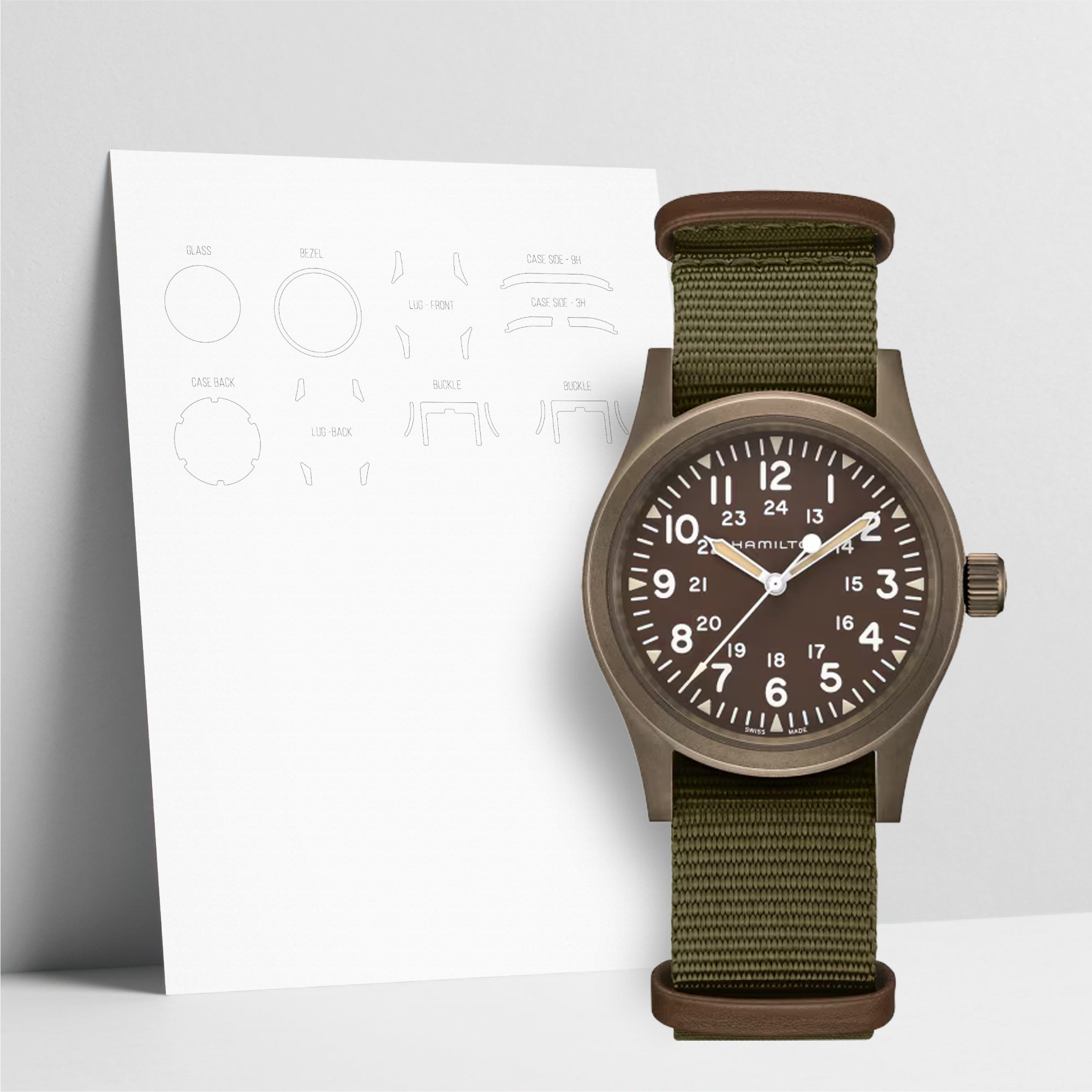 WATCHSHELL HAMILTON KHAKI FIELD H69449961 38MM PROTECTIVE FILM