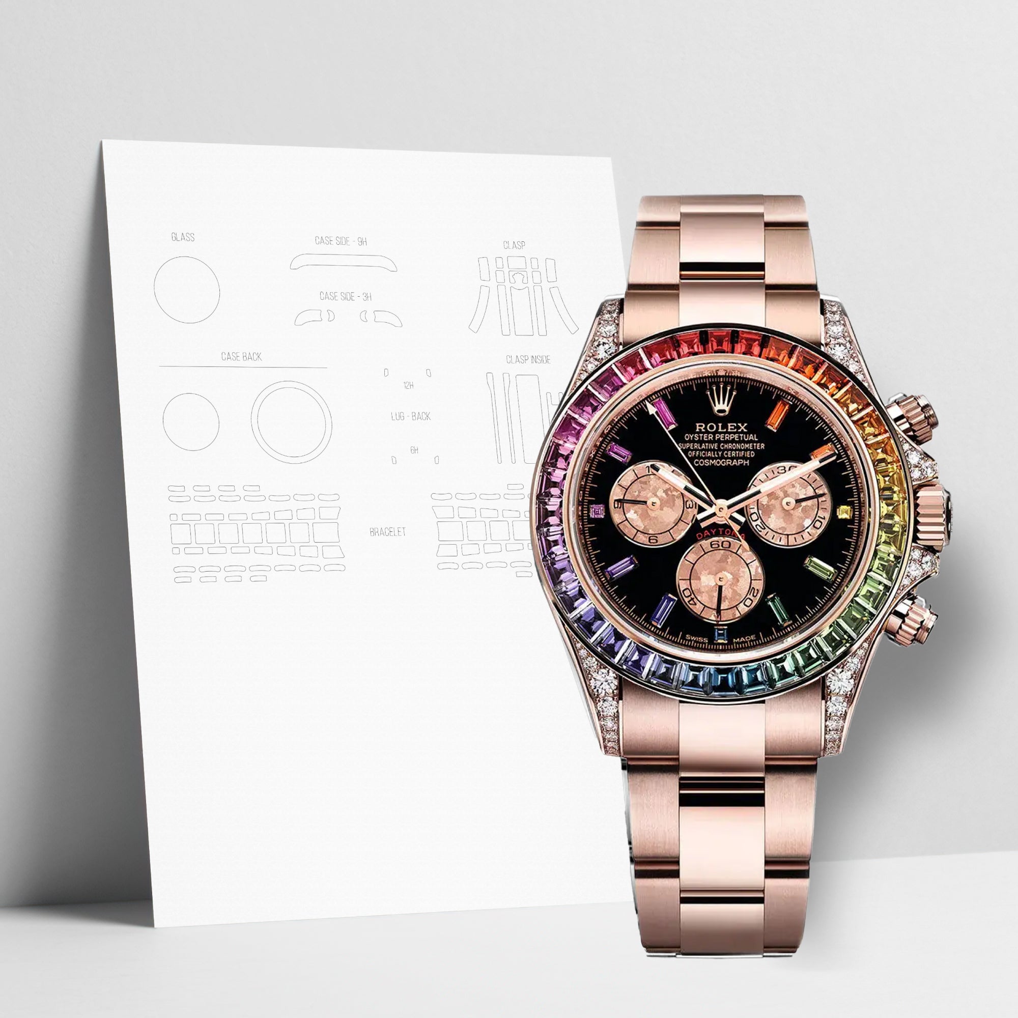 WATCHSHELL ROLEX DAYTONA 116595RBOW 40MM OYSTER PROTECTIVE FILM