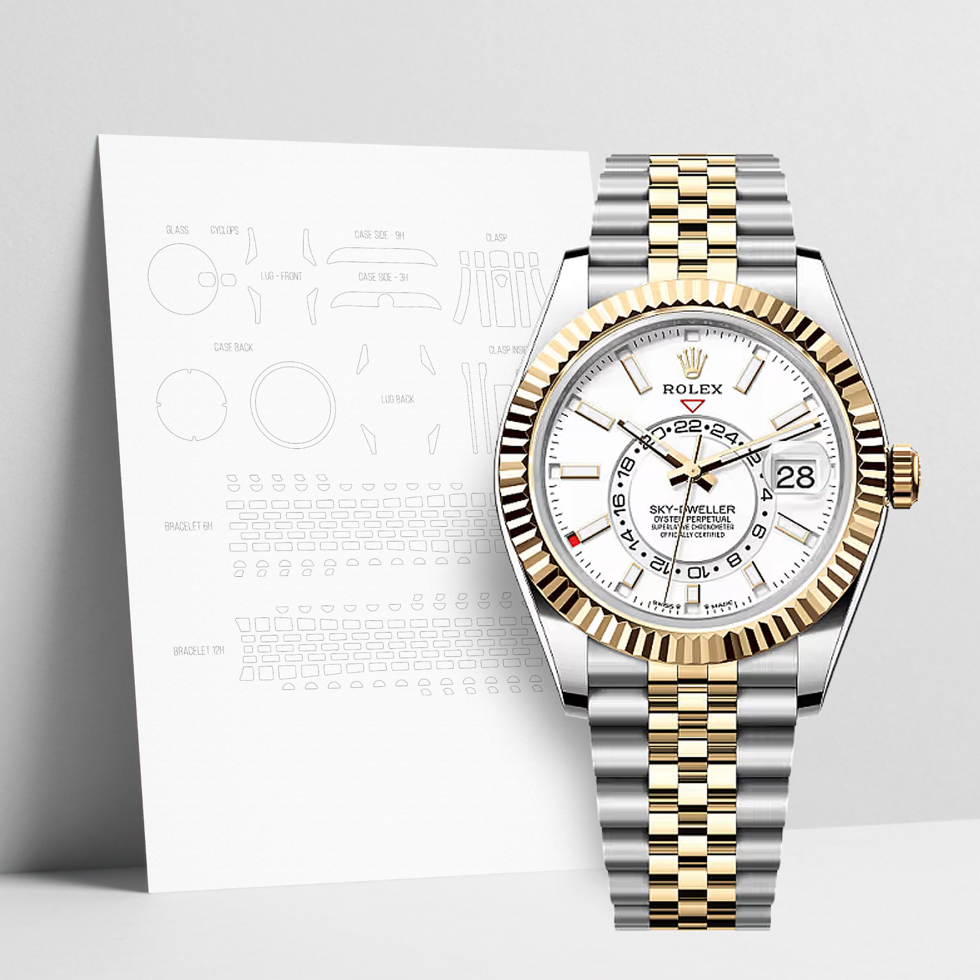 WATCHSHELL ROLEX SKY-DWELLER 336933 42MM JUBILEE PROTECTIVE FILM