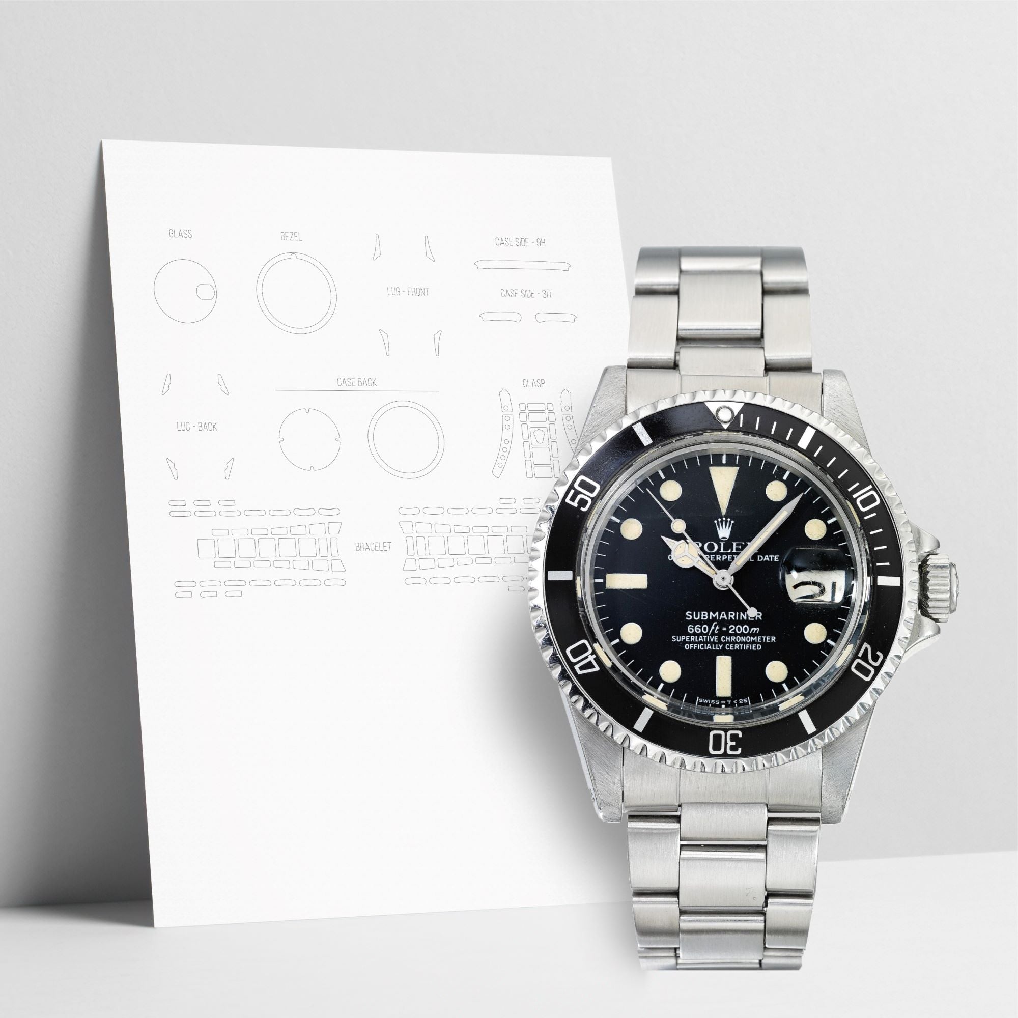 WATCHSHELL ROLEX SUBMARINER 1680 40MM OYSTER PROTECTIVE FILM