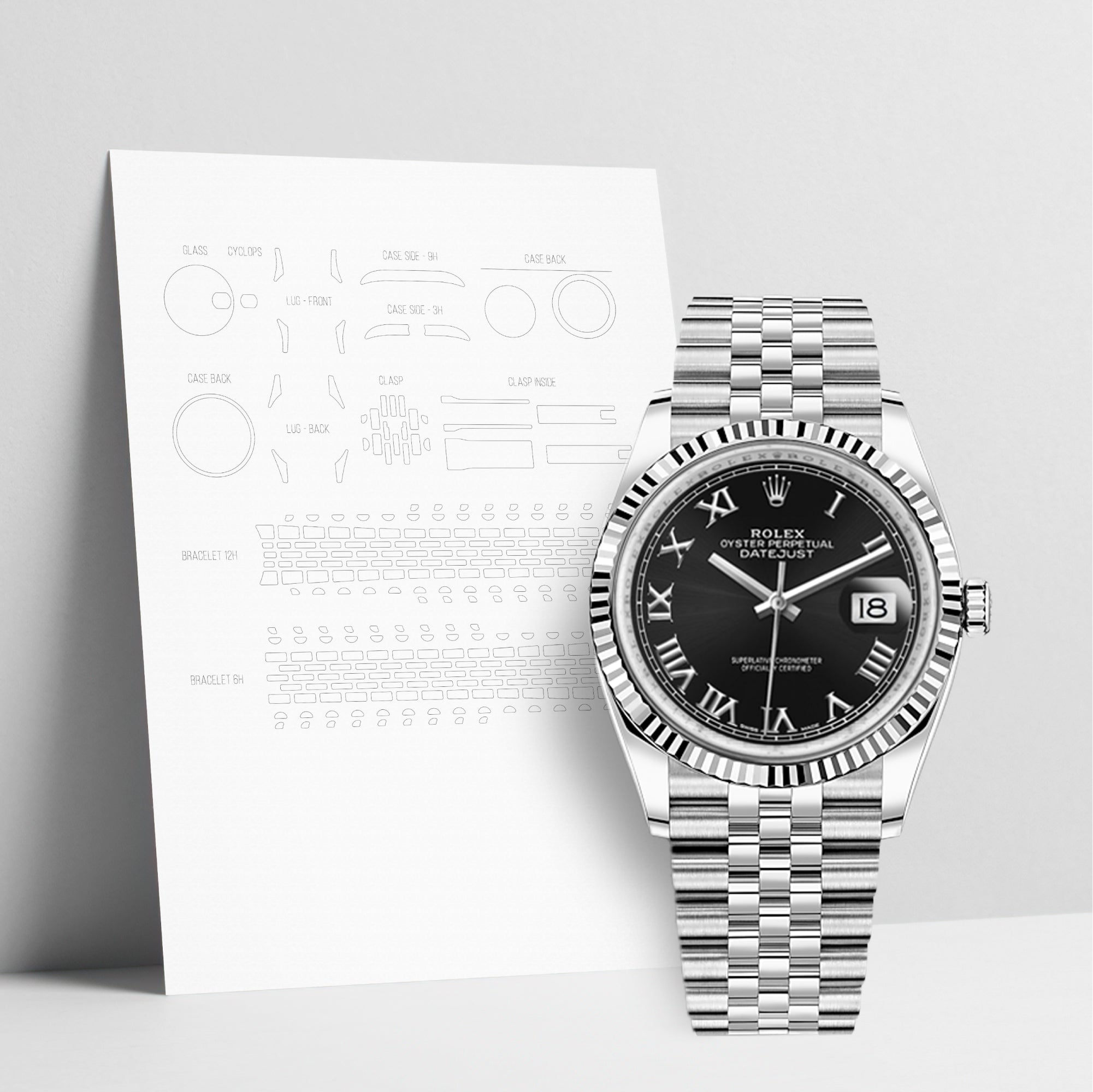 WATCHSHELL ROLEX DATEJUST 116234 36MM JUBILEE PROTECTIVE FILM